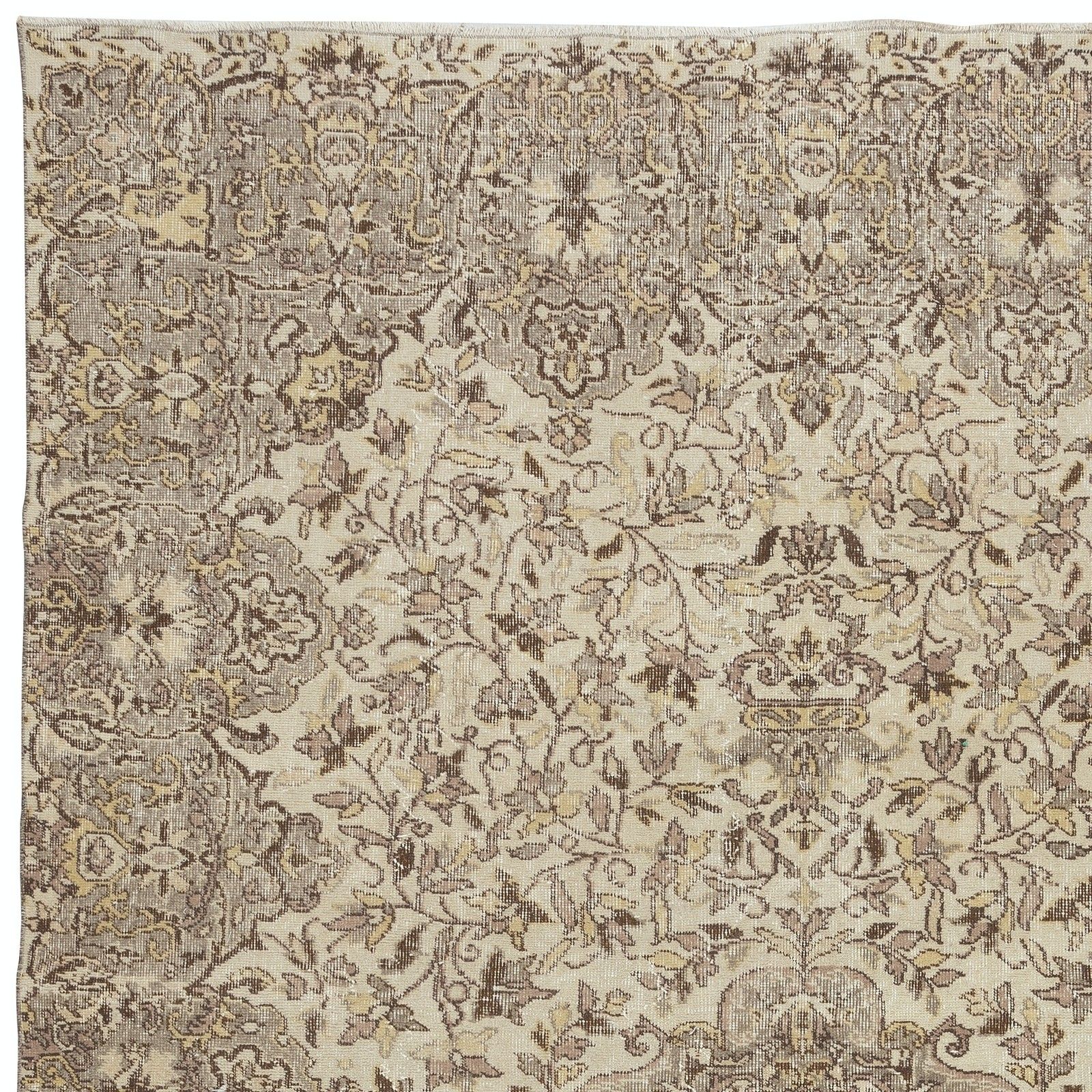 7x11 Ft Handmade Vintage Turkish Beige Area Rug. Natural Wool And Cotton Carpet. Tek2643 photo 884.0