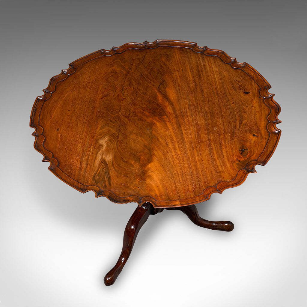 Antique 4 Seat Occasional Table English Walnut Tilt Top Pie Crust Georgian photo buy