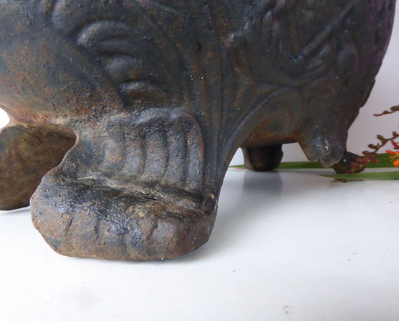 Antique French Cast Iron Jardinière, Large Decorative Planter photo 188.0