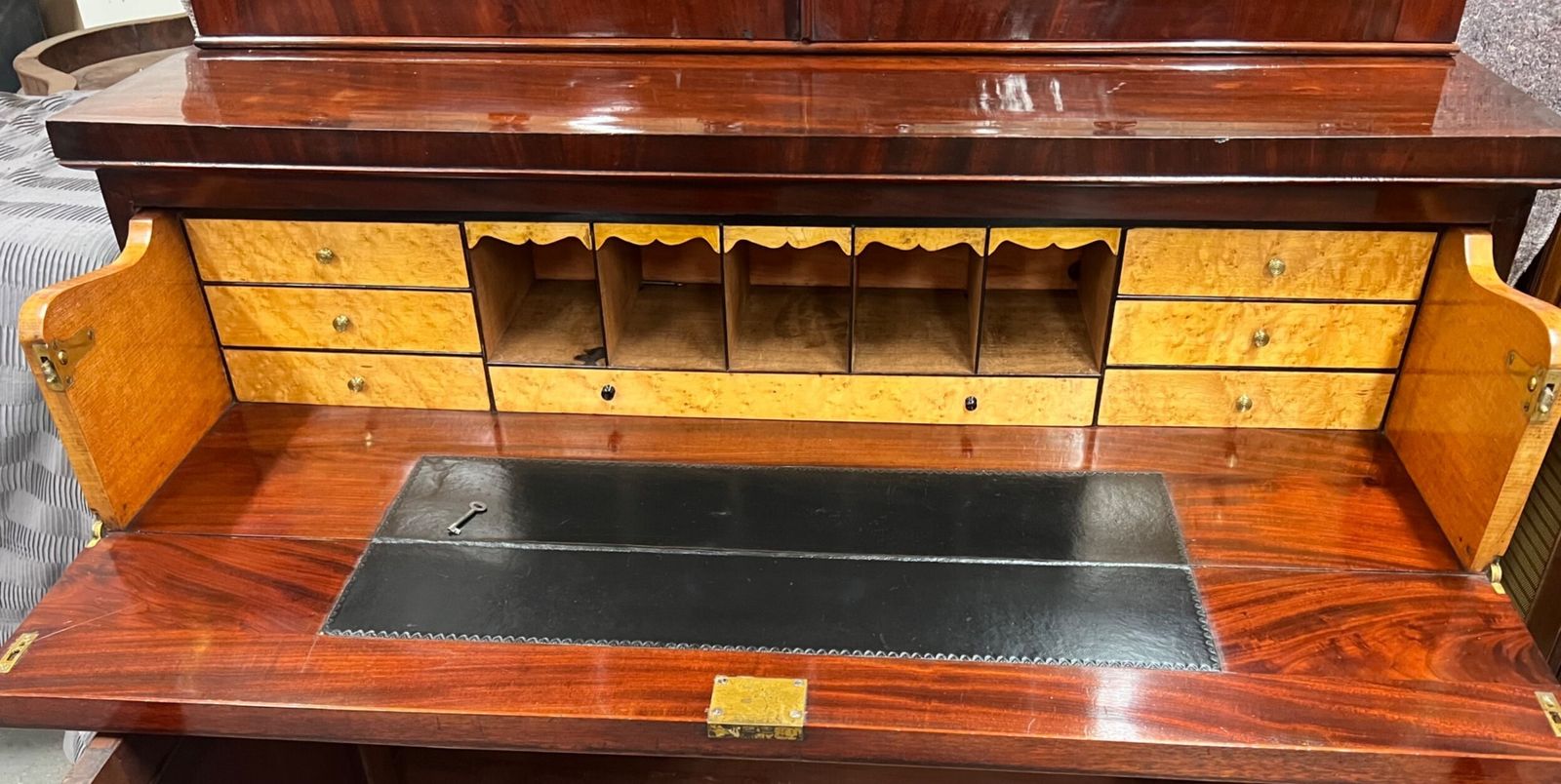 Superb Antique Mahogany Secretaire Bookcase photo for sale