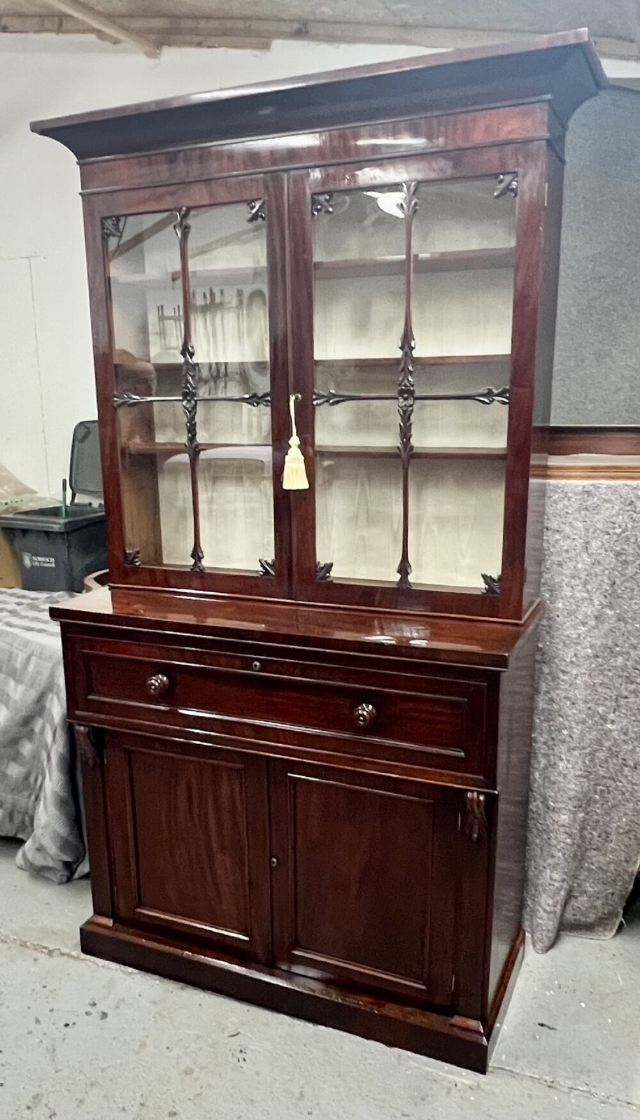 Superb Antique Mahogany Secretaire Bookcase photo buy