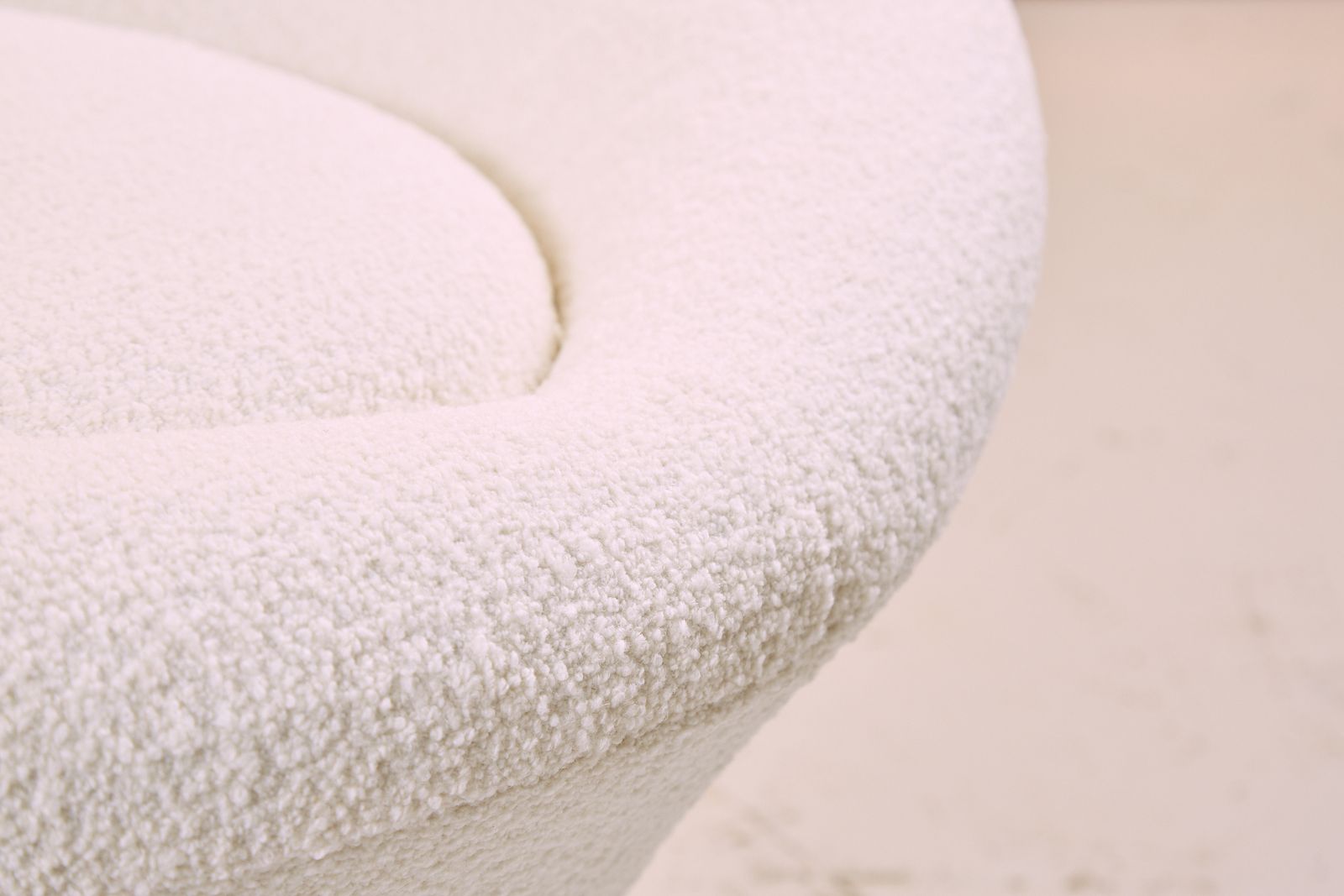photo for sale Pair Of Artifort Pierre Paulin Mushroom Chairs In White Bouclé Wool   Mid Century Mcm