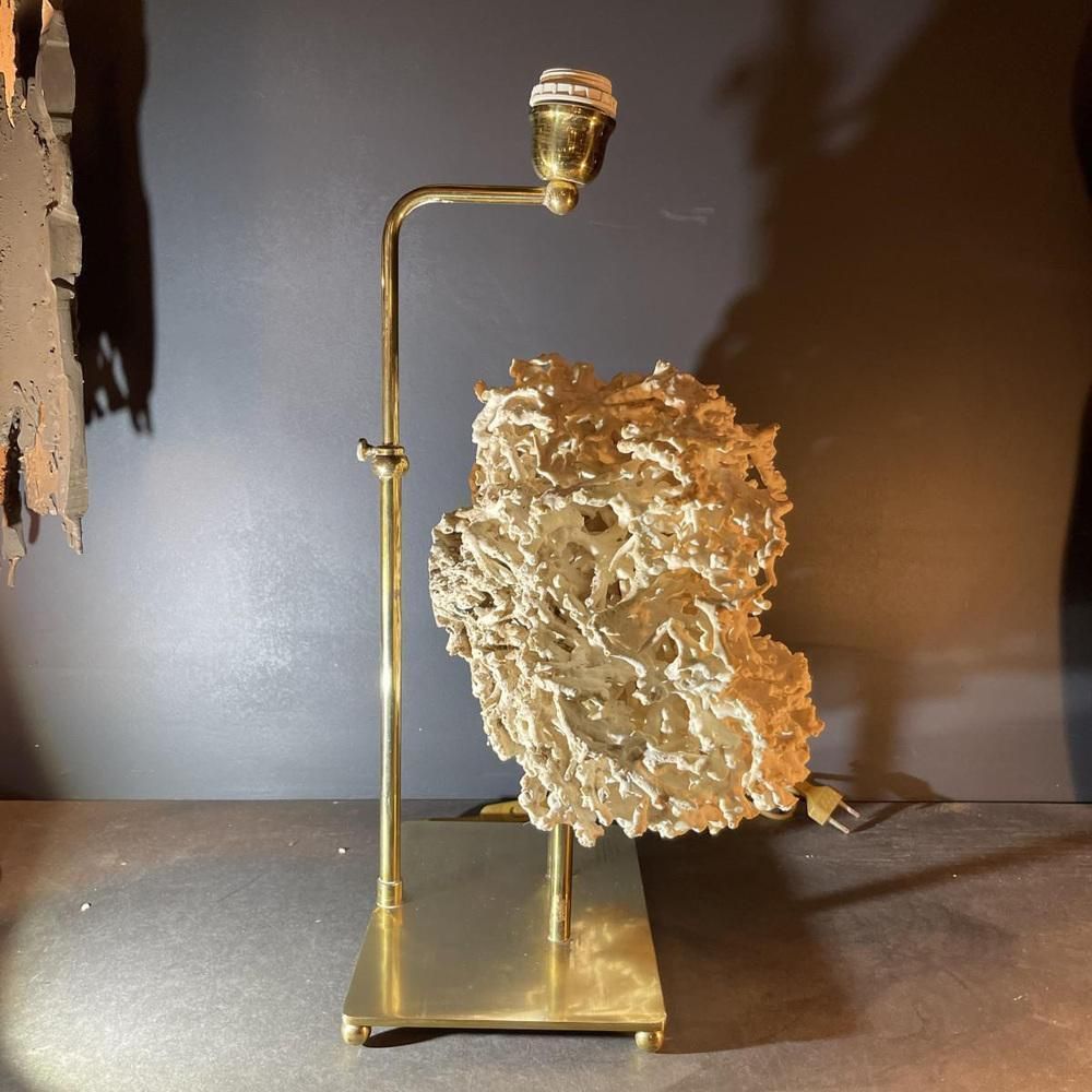 Lighting Hollywood Regency Coral Table Lamp In Gilded Bronze Base From Willy Daro 1970s photo