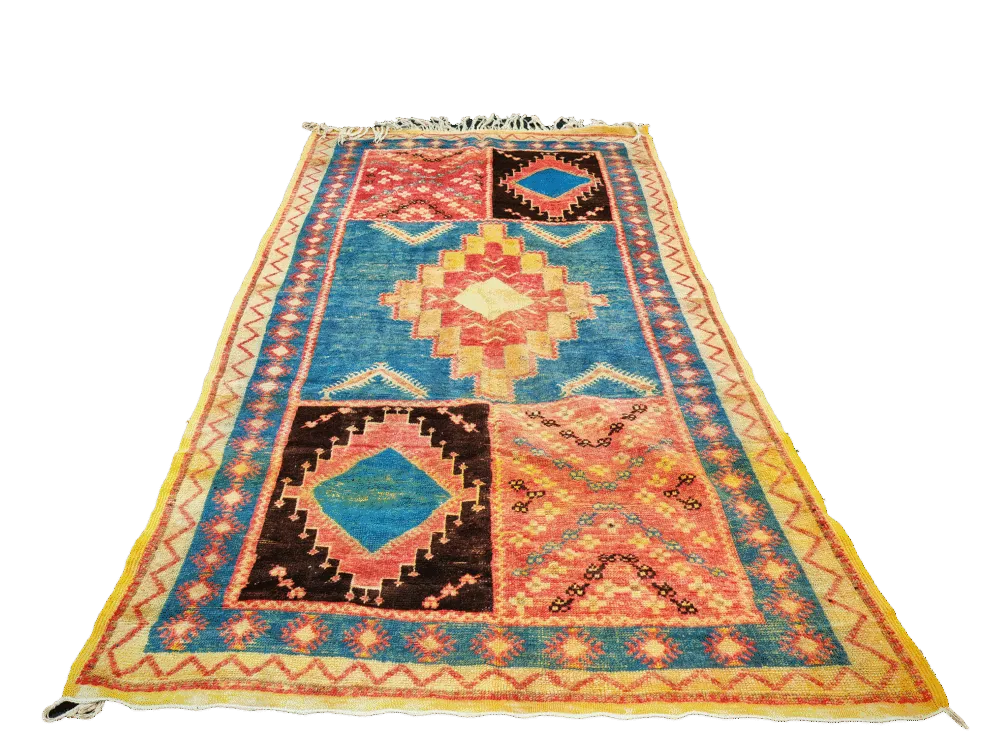 R308 No Custom Fee. Antique Handmade Moroccan Rug 100% Wool 235x135cm photo vinterior