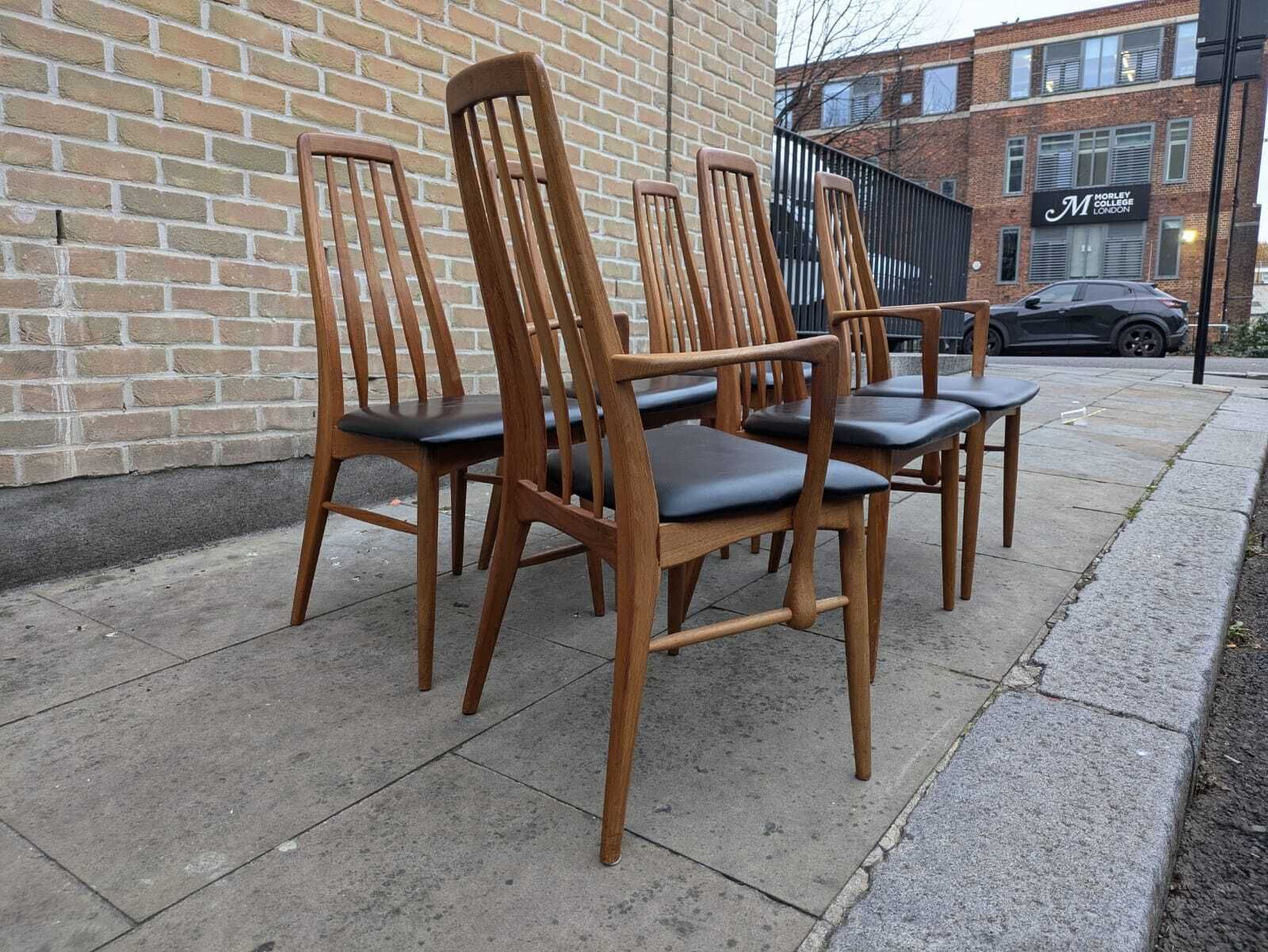 Mid Century Danish Teak Dining Chairs Designed Niels Koefoed Set Of 6 photo vintage