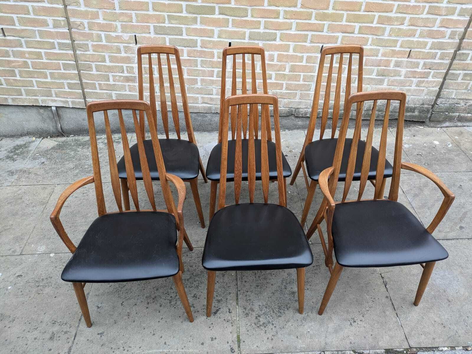 photo for sale Mid Century Danish Teak Dining Chairs Designed Niels Koefoed Set Of 6