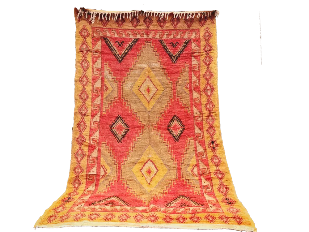 R307 No Custom Fee. Antique Handmade Moroccan Rug 100% Wool 245×145 Cm