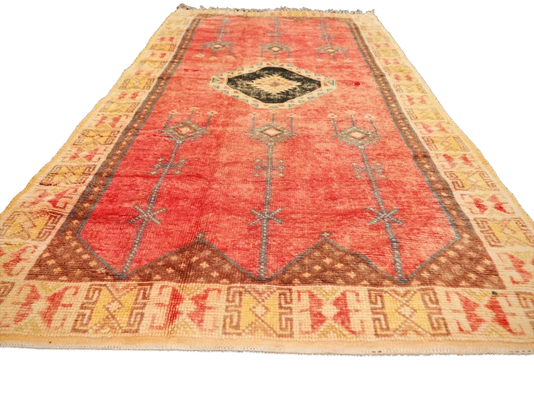 R306 . No Custom Fee. Antique Handmade Moroccan Rug 100% Wool 240×160 photo Textiles