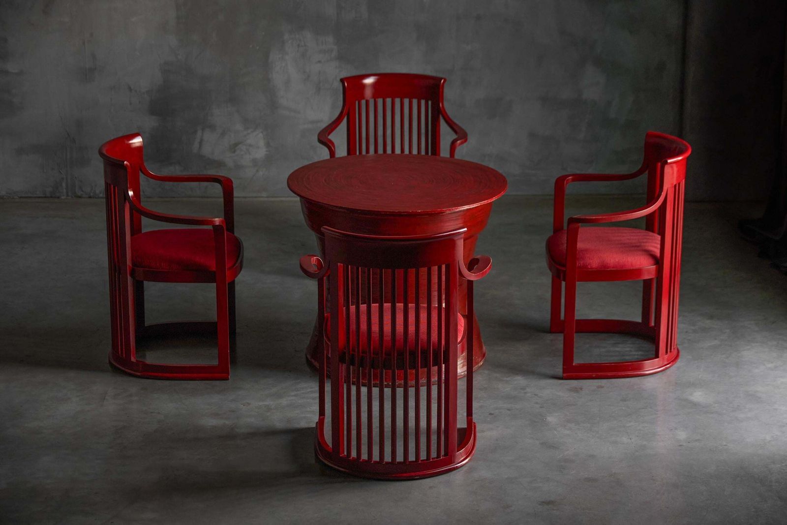 Japanese Dining Set In The Style Of Frank Lloyd Wright, Belgium, 1940s photo furniture