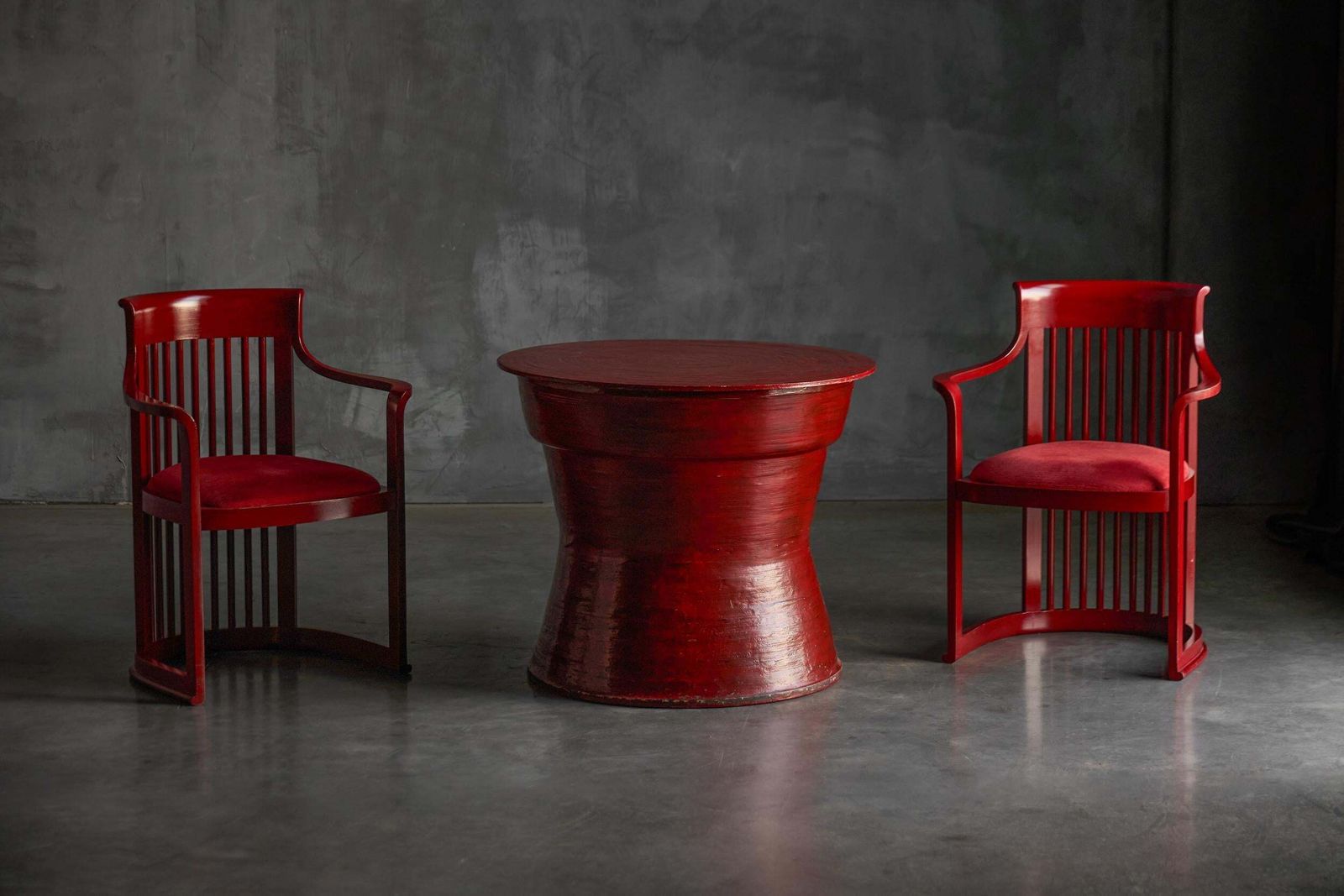 Japanese Dining Set In The Style Of Frank Lloyd Wright, Belgium, 1940s photo Furniture