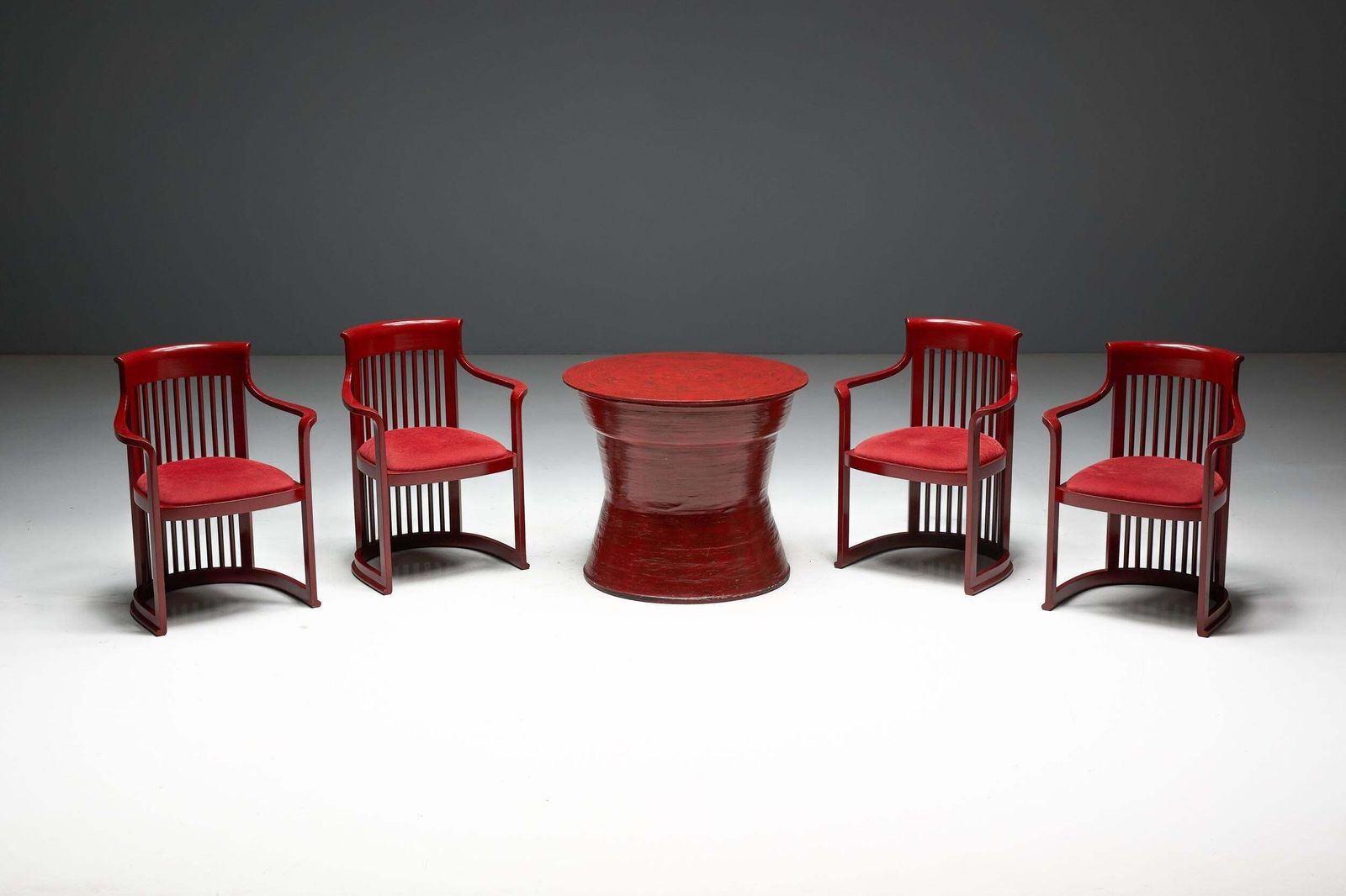 photo buy Japanese Dining Set In The Style Of Frank Lloyd Wright, Belgium, 1940s
