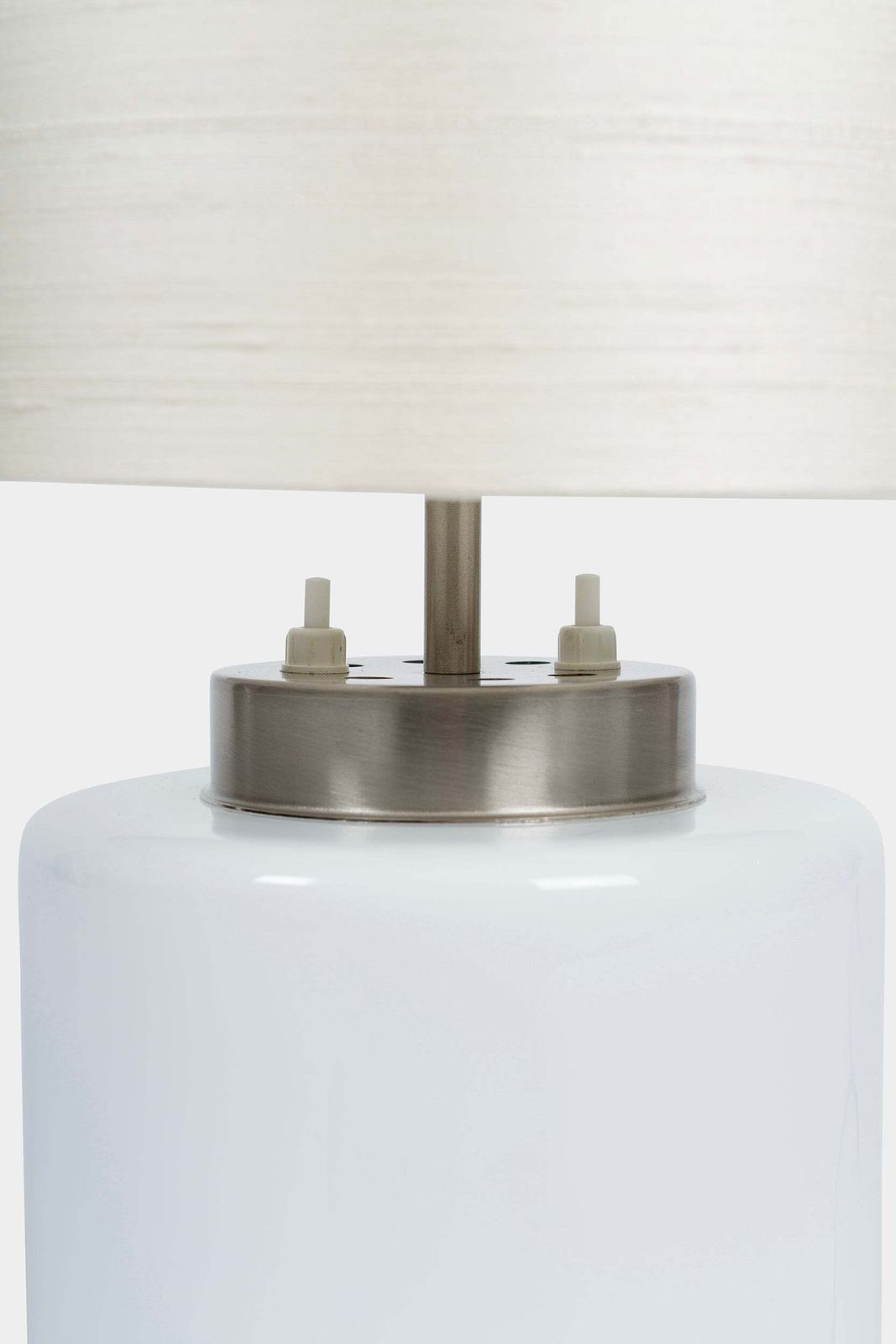 photo furniture Pia Maria Giudetti, Stilnovo, Glass Nickel Table Lamp, Italy, 60s