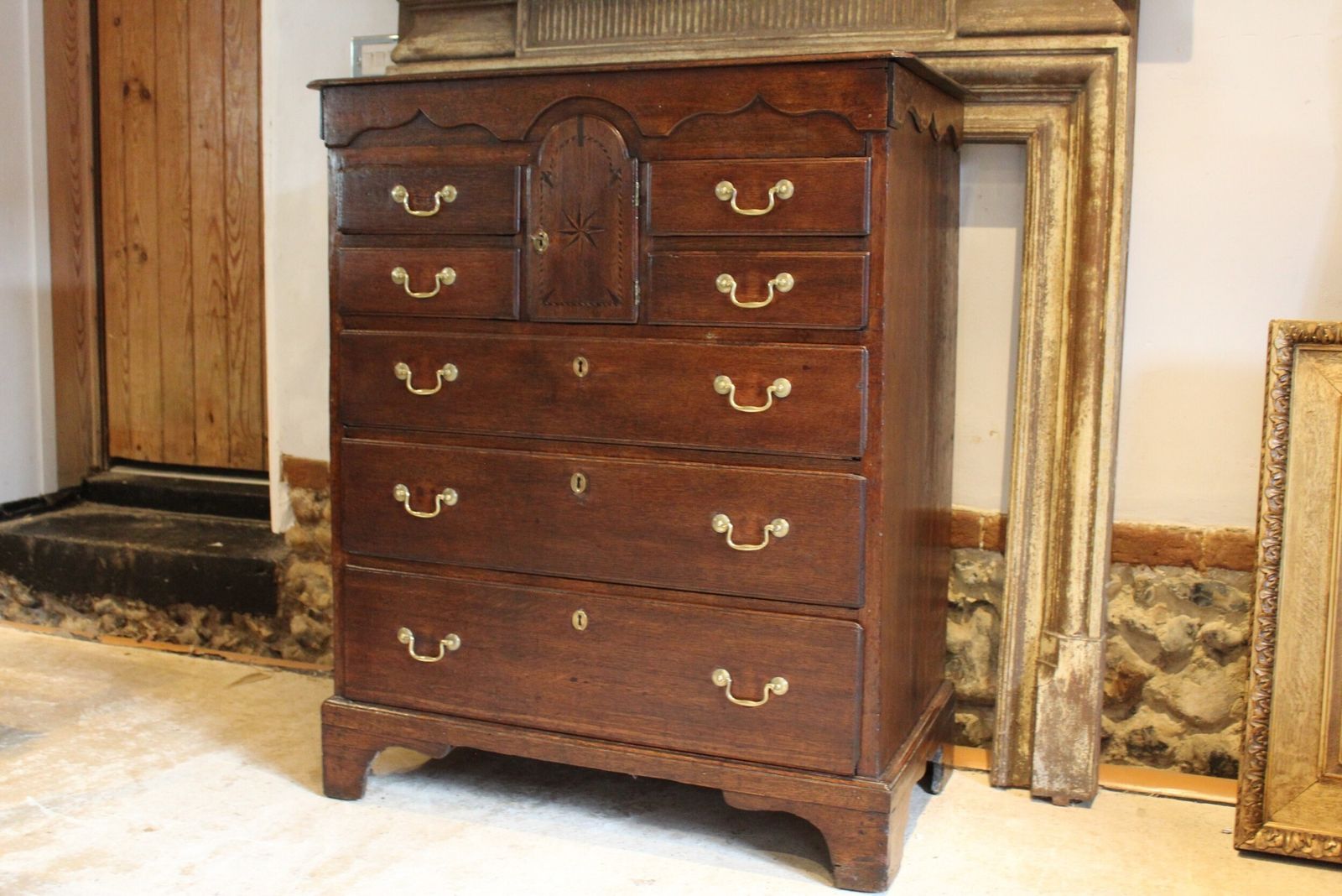 Furniture Chest Of Drawers Rare 18th Century Norfolk Chest Oak C1780 photo