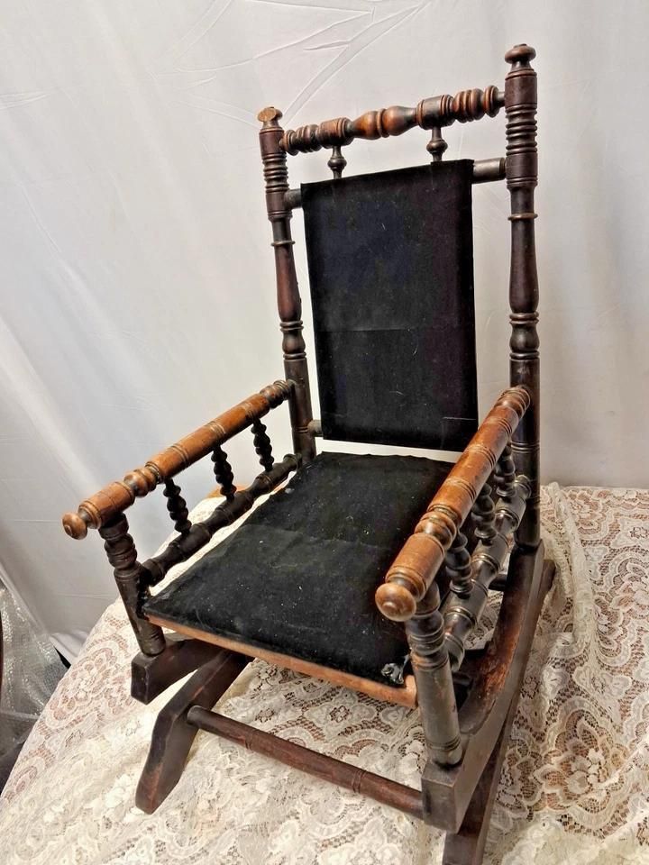 Antique Rustic Childs American Gothic Style Rocking Chair photo buy