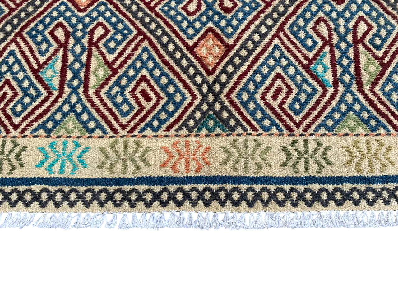 3x5 Multicolor Caucasian Soumak Flatweave Area Rug photo Textiles