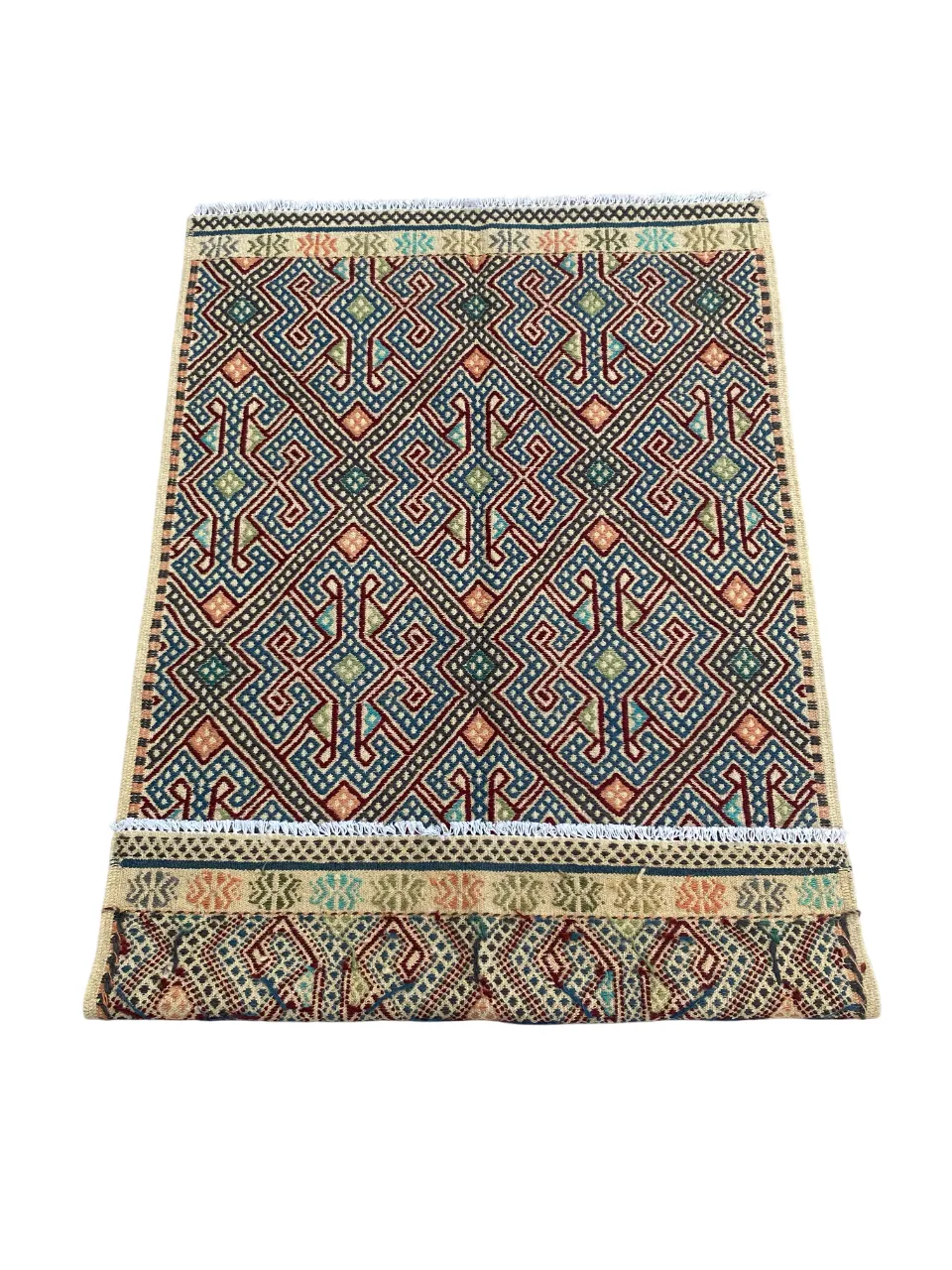 3x5 Multicolor Caucasian Soumak Flatweave Area Rug photo vintage