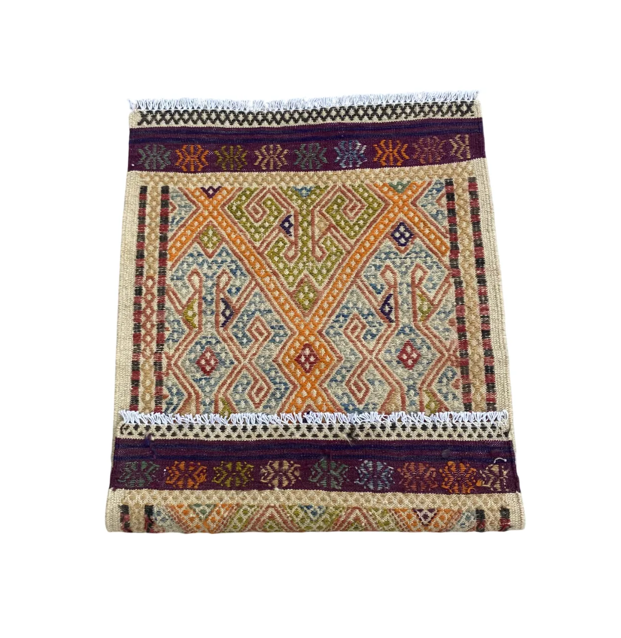 2x3 Colourful Afghan Soumak Boho Rug photo for sale