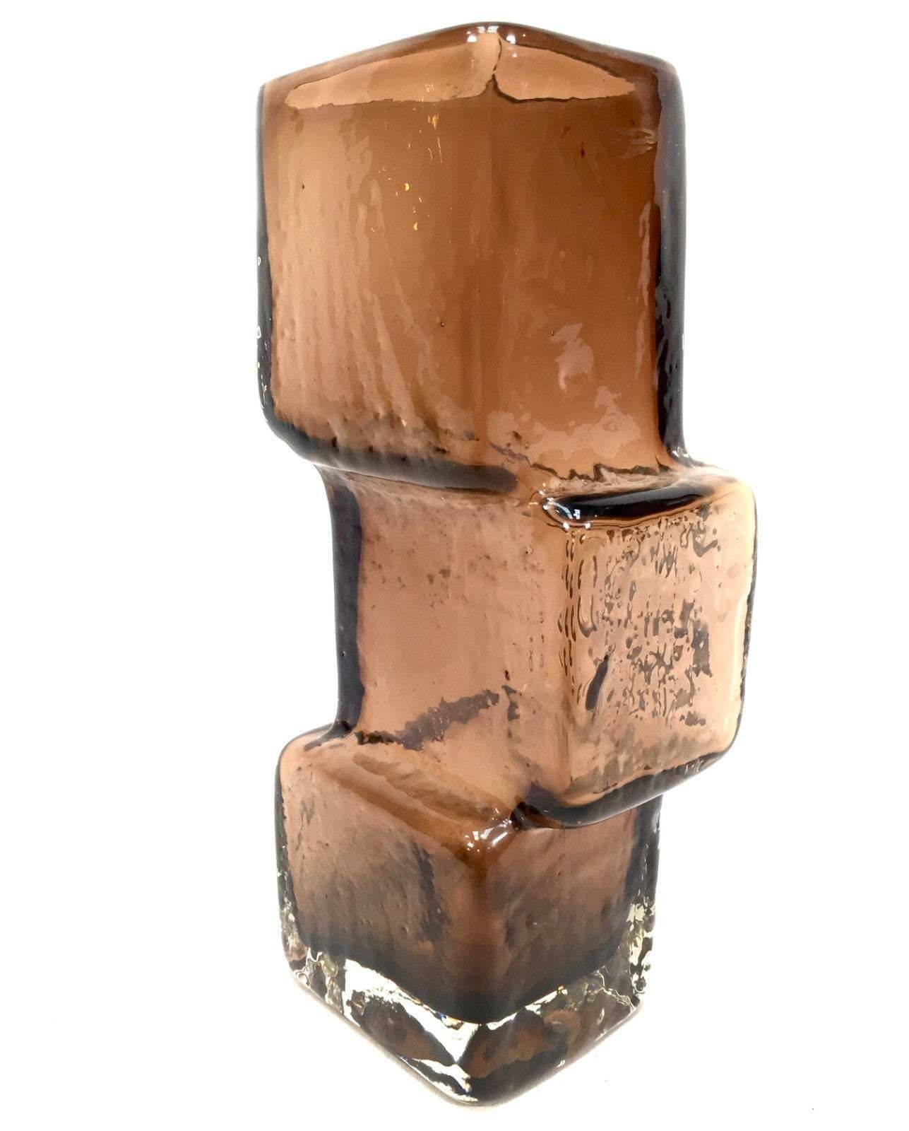 Whitefriars Geoffrey Baxter Drunken Bricklayer Vase In Cinnamon Brown No. 9673 photo vintage