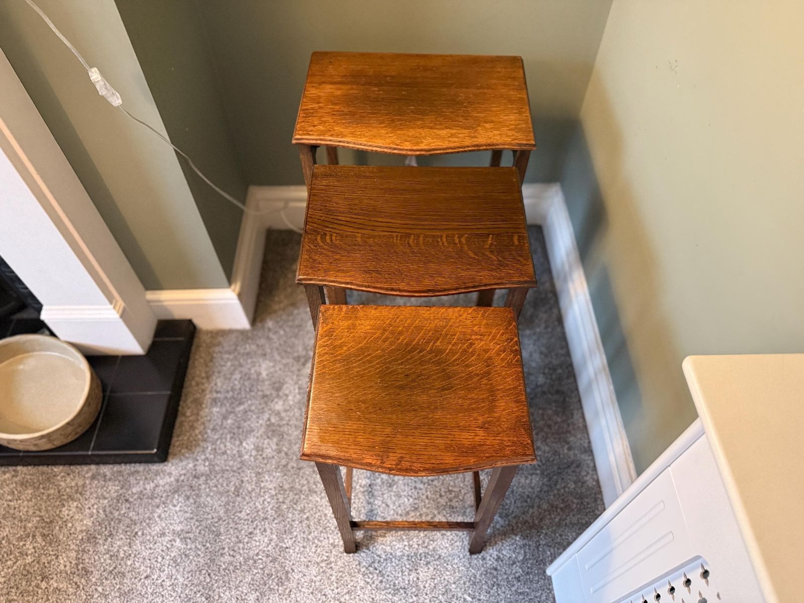 Antique Vintage Nest Of Tables, Plant Stand, Side Table, Coffee Table, Occasional Table photo Furniture
