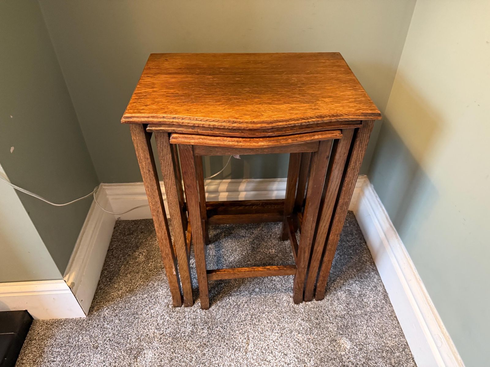 Antique Vintage Nest Of Tables, Plant Stand, Side Table, Coffee Table, Occasional Table photo vintage