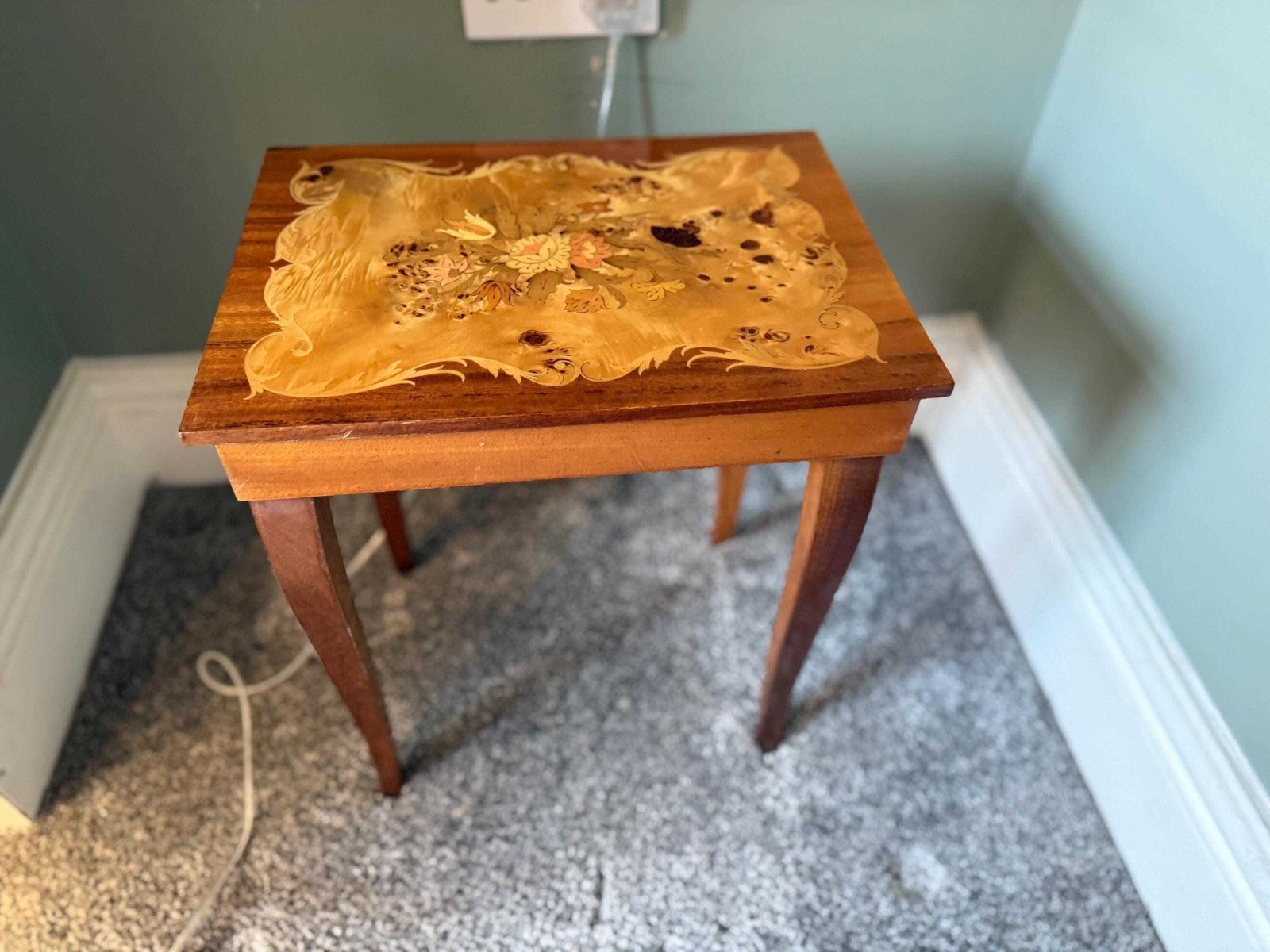Musical Marquetry Side Table, Sewing Table,Plant Stand, Occasional Table photo for sale