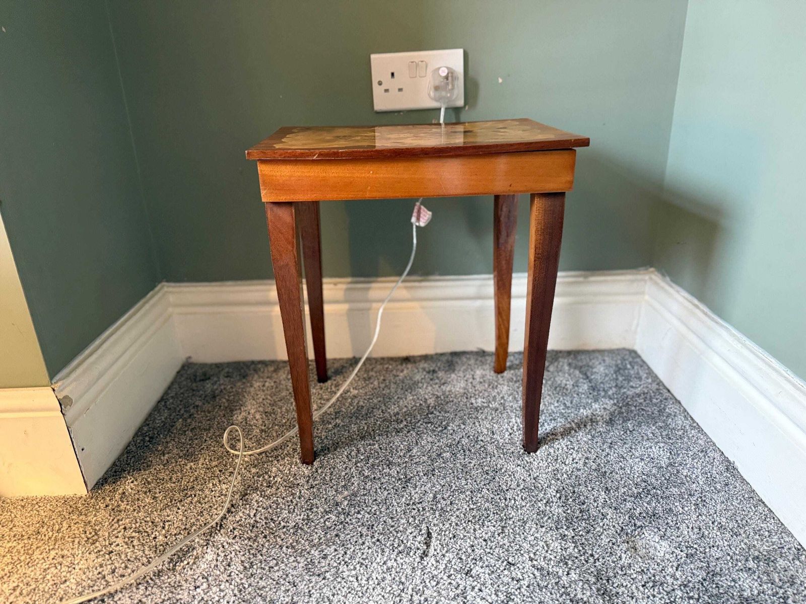 Musical Marquetry Side Table, Sewing Table,Plant Stand, Occasional Table photo Furniture