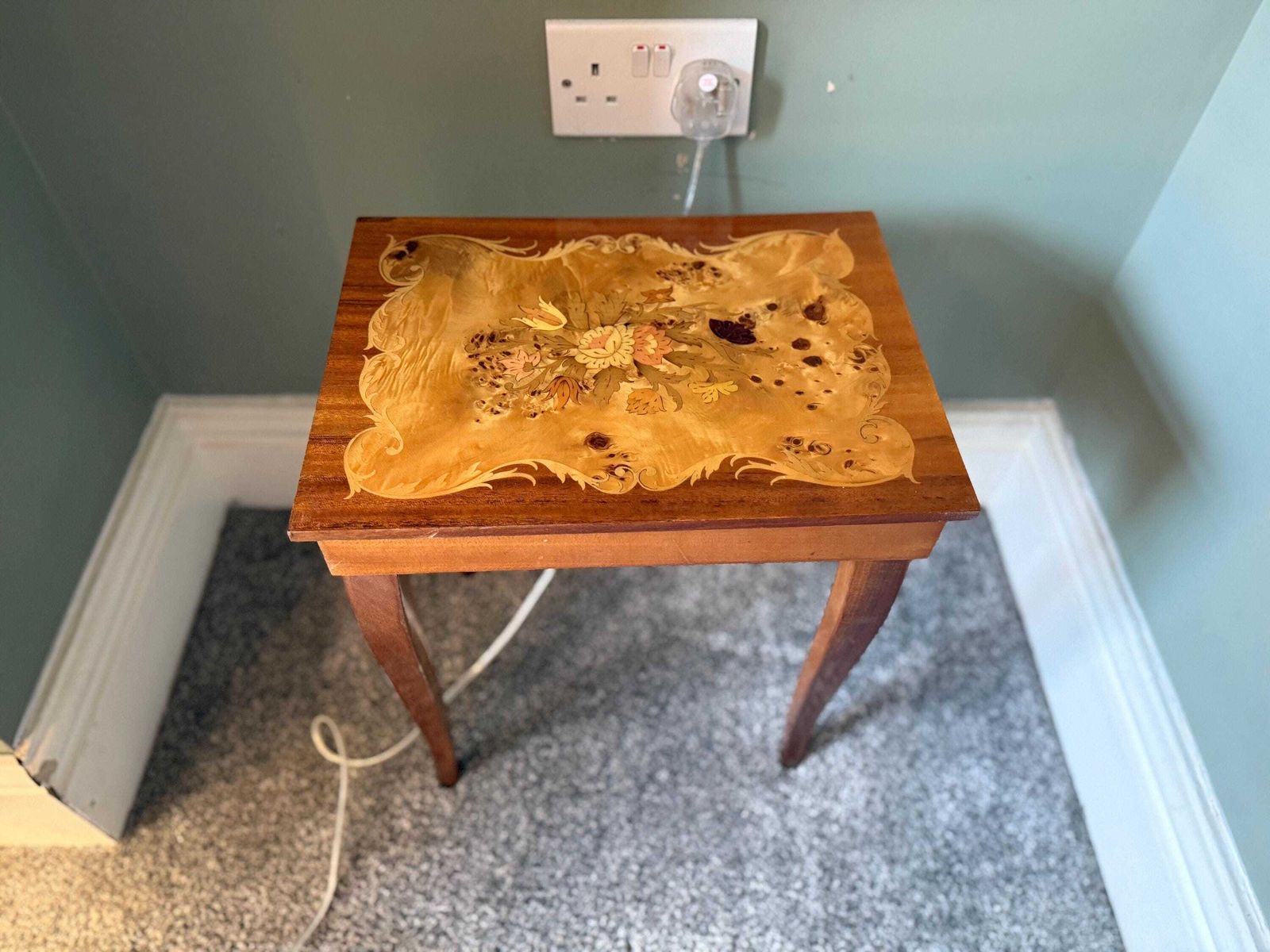 50.0 Musical Marquetry Side Table, Sewing Table,Plant Stand, Occasional Table photo