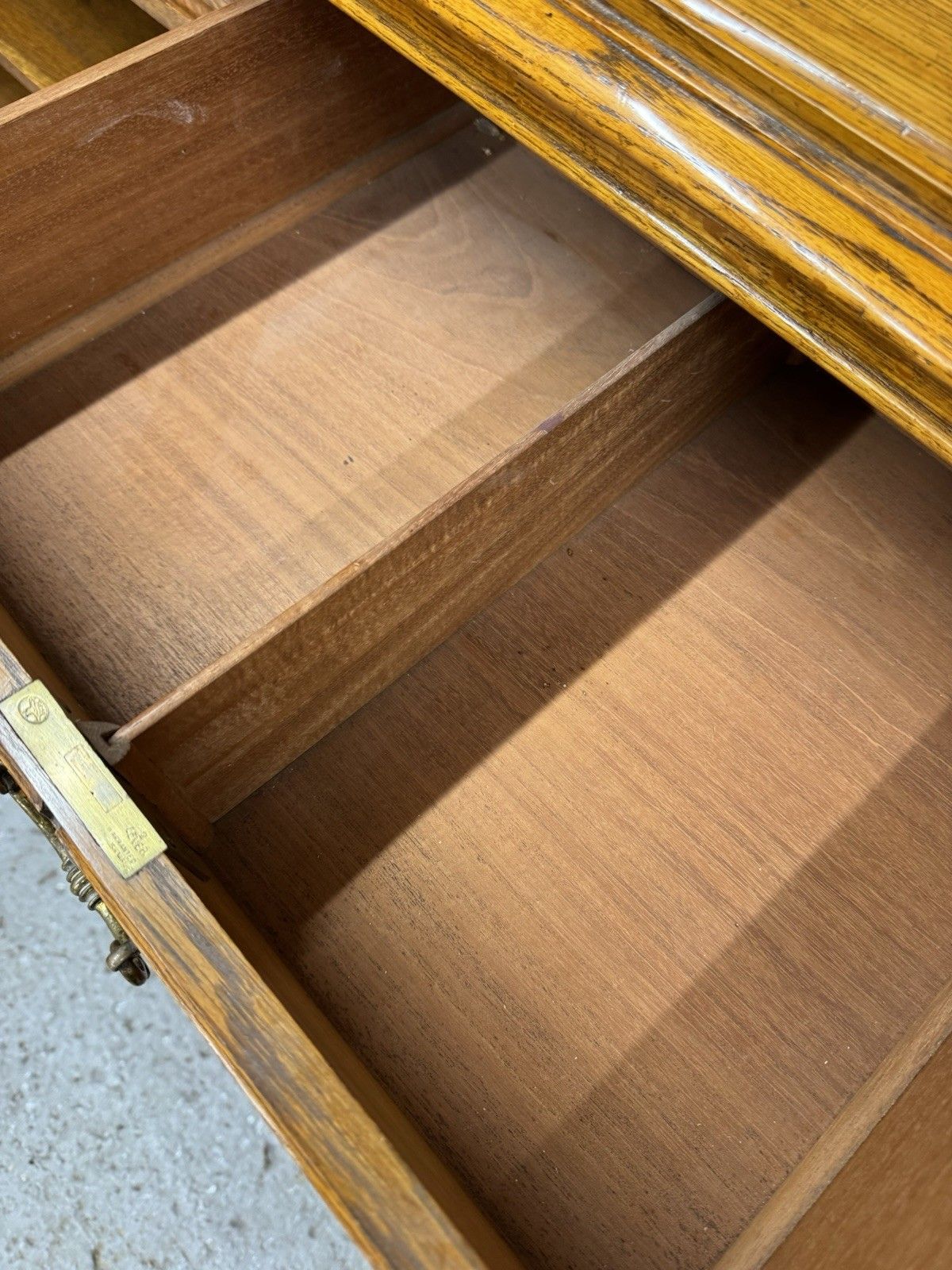 photo for sale Victorian Solid Oak Breakfront Library Bookcase, Tv Stand, Sideboard Display