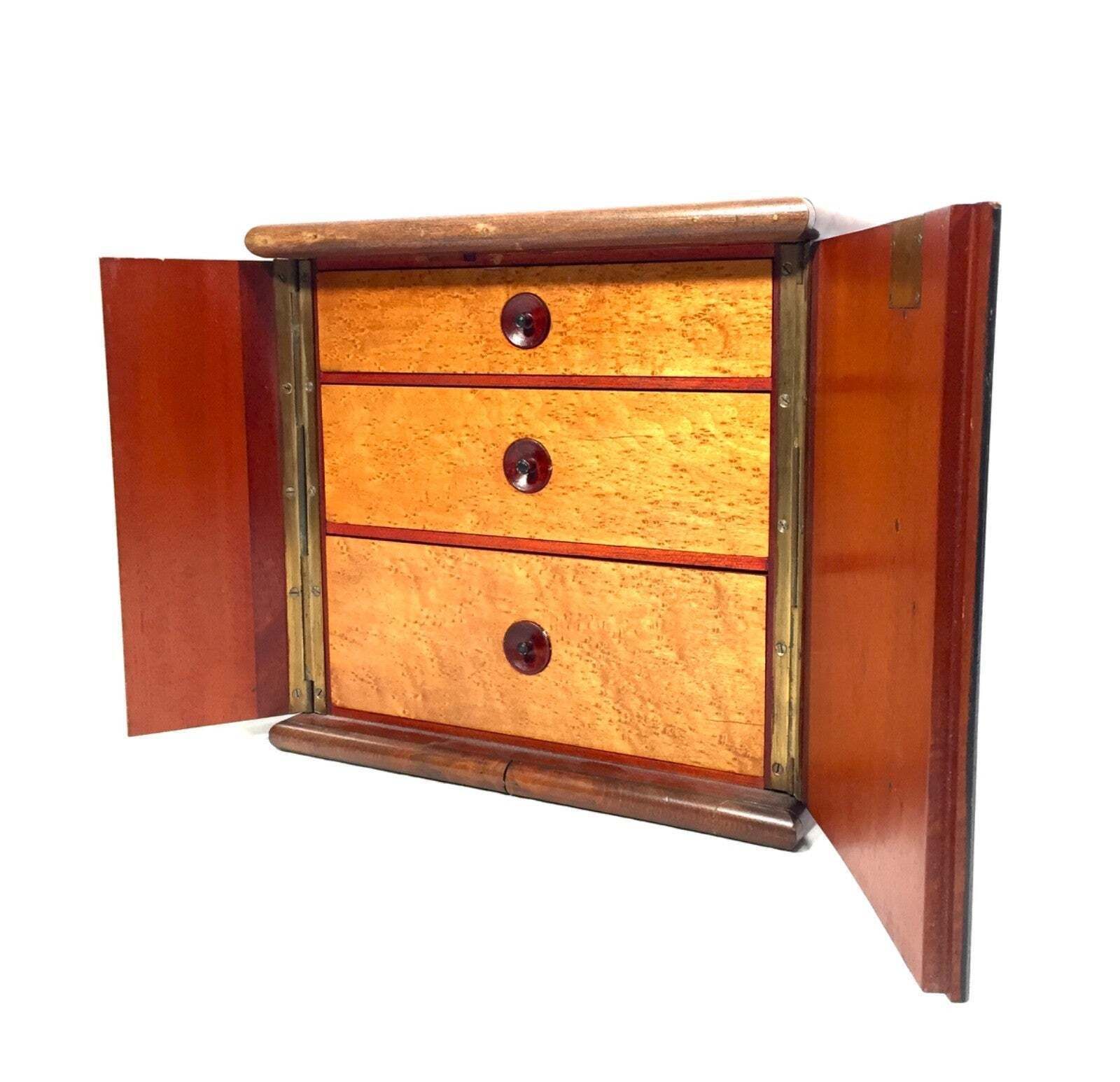 Antique Victorian Wooden Humidor Chest Of Drawers / Collectors Cabinet Box C1890 photo Furniture