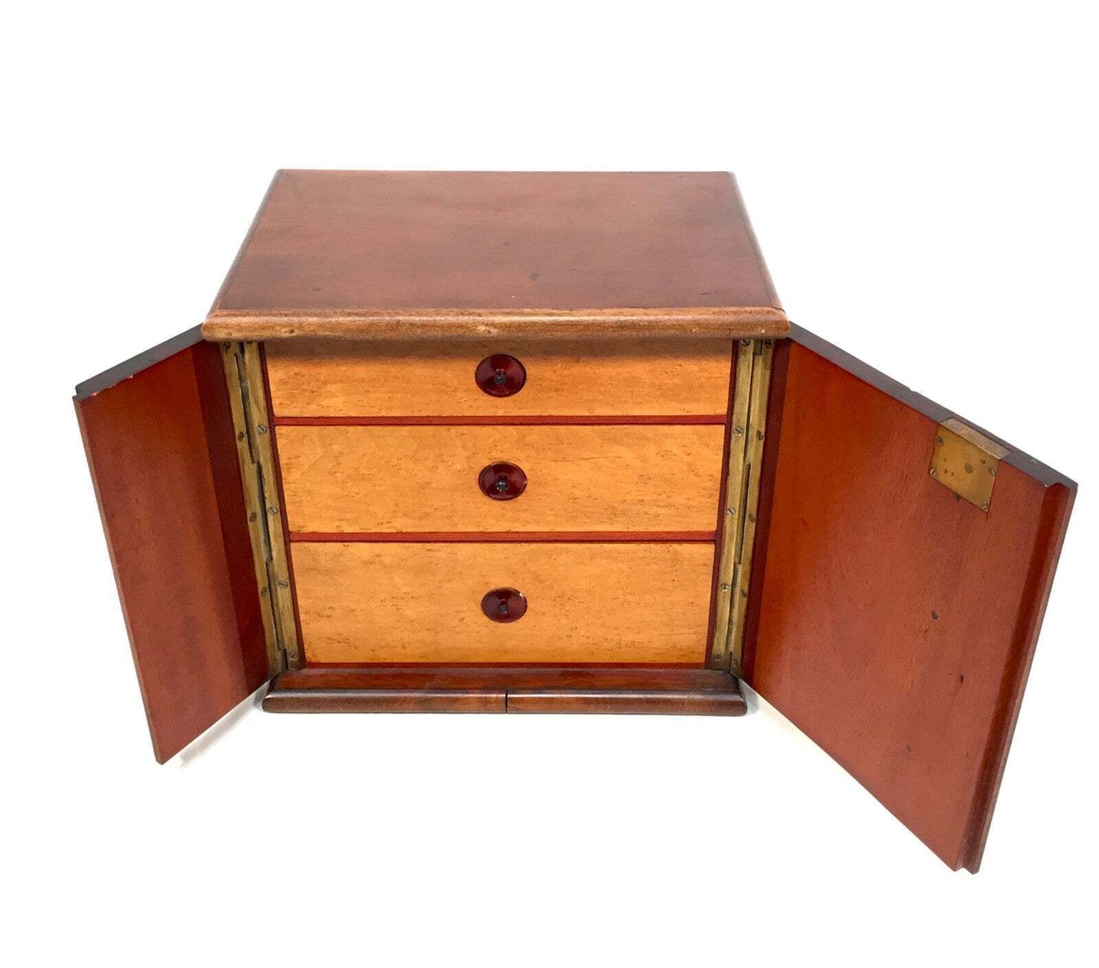 Antique Victorian Wooden Humidor Chest Of Drawers / Collectors Cabinet Box C1890 photo vintage