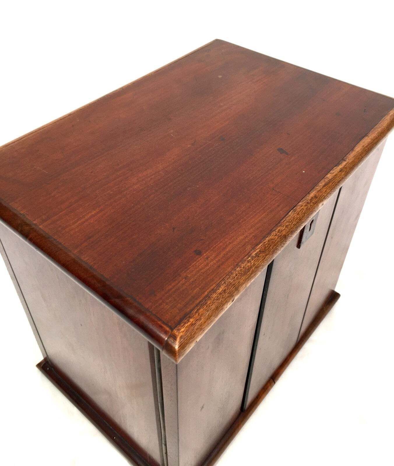 photo vinterior Antique Victorian Wooden Humidor Chest Of Drawers / Collectors Cabinet Box C1890