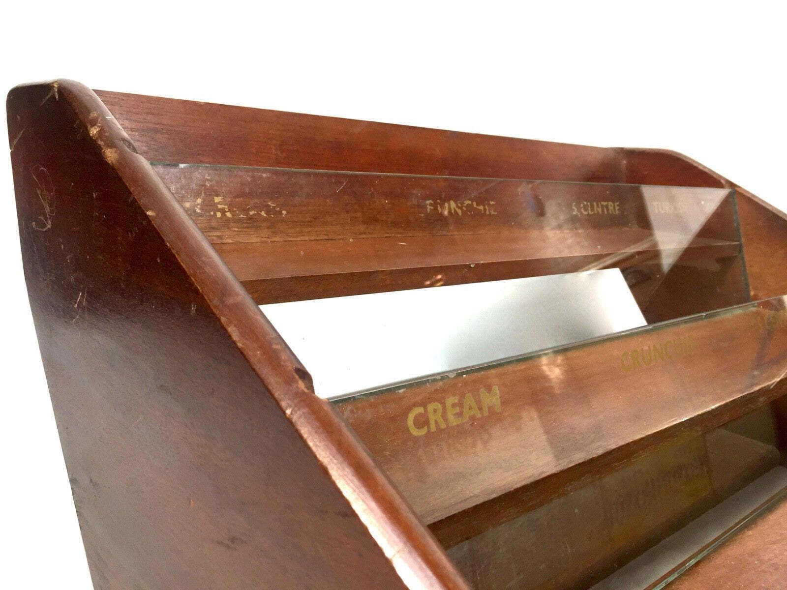 Antique Wooden & Glass Fry's Chocolate Bar Display Rack / Shop Countertop Unit photo buy