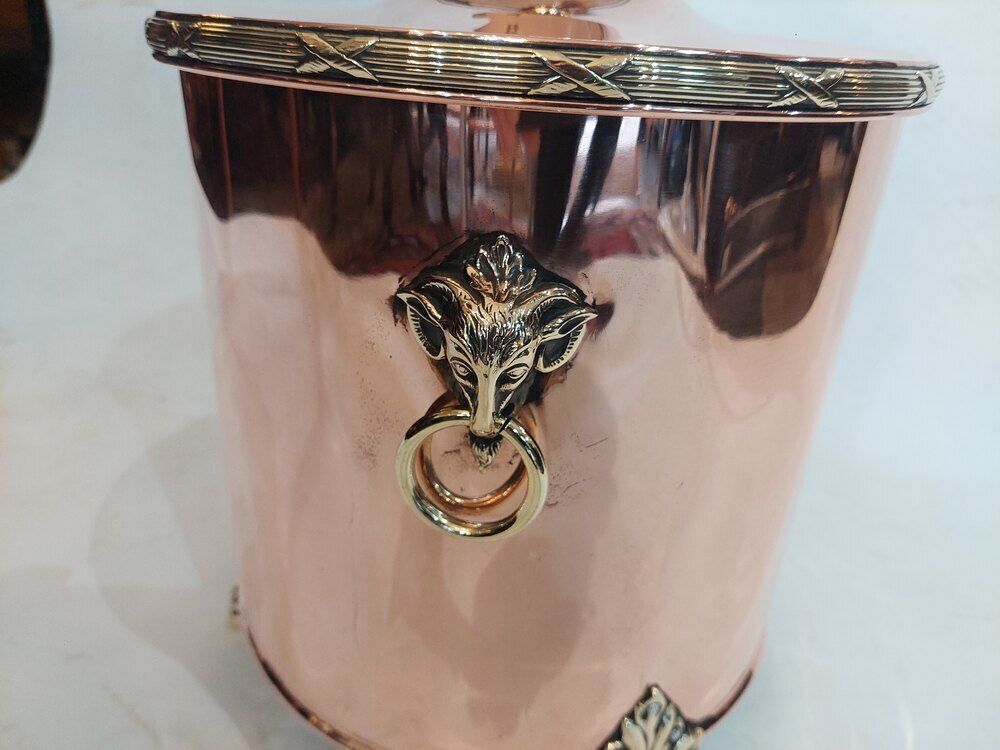Victorian Copper And Brass Coal Bucket photo for sale