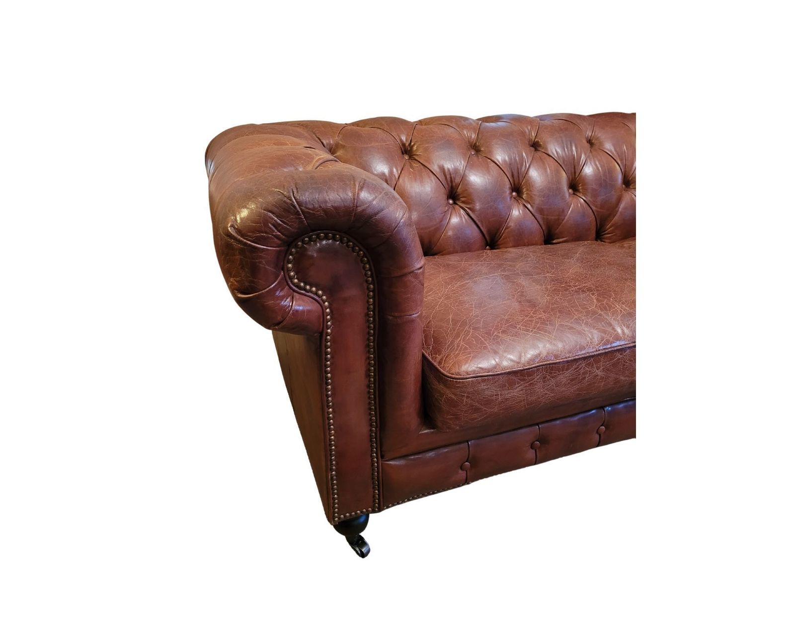 Vintage Style Leather Chesterfield Sofa photo Furniture
