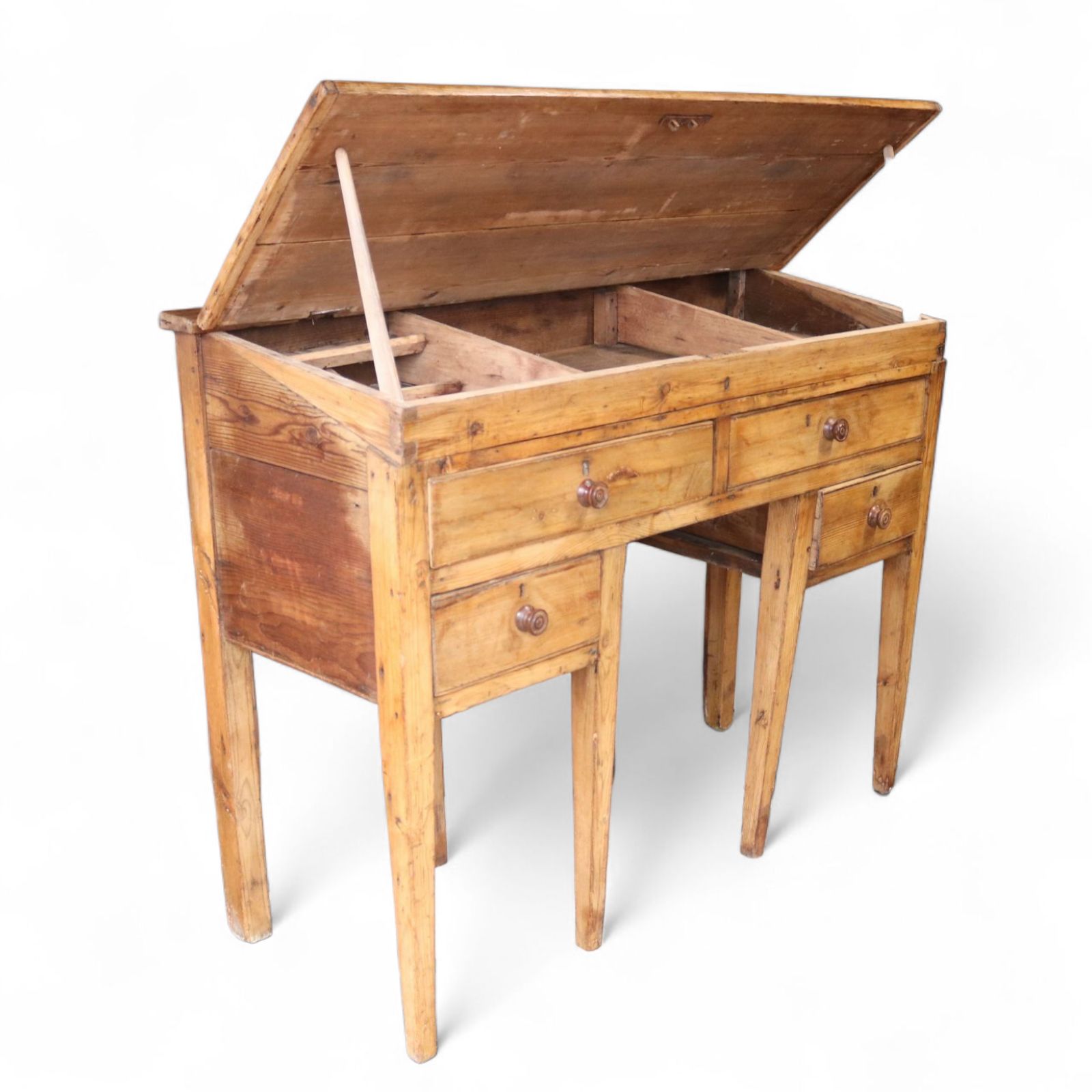 Victorian Antique Pine Clerks Desk Sloped Top Standing Desk photo for sale