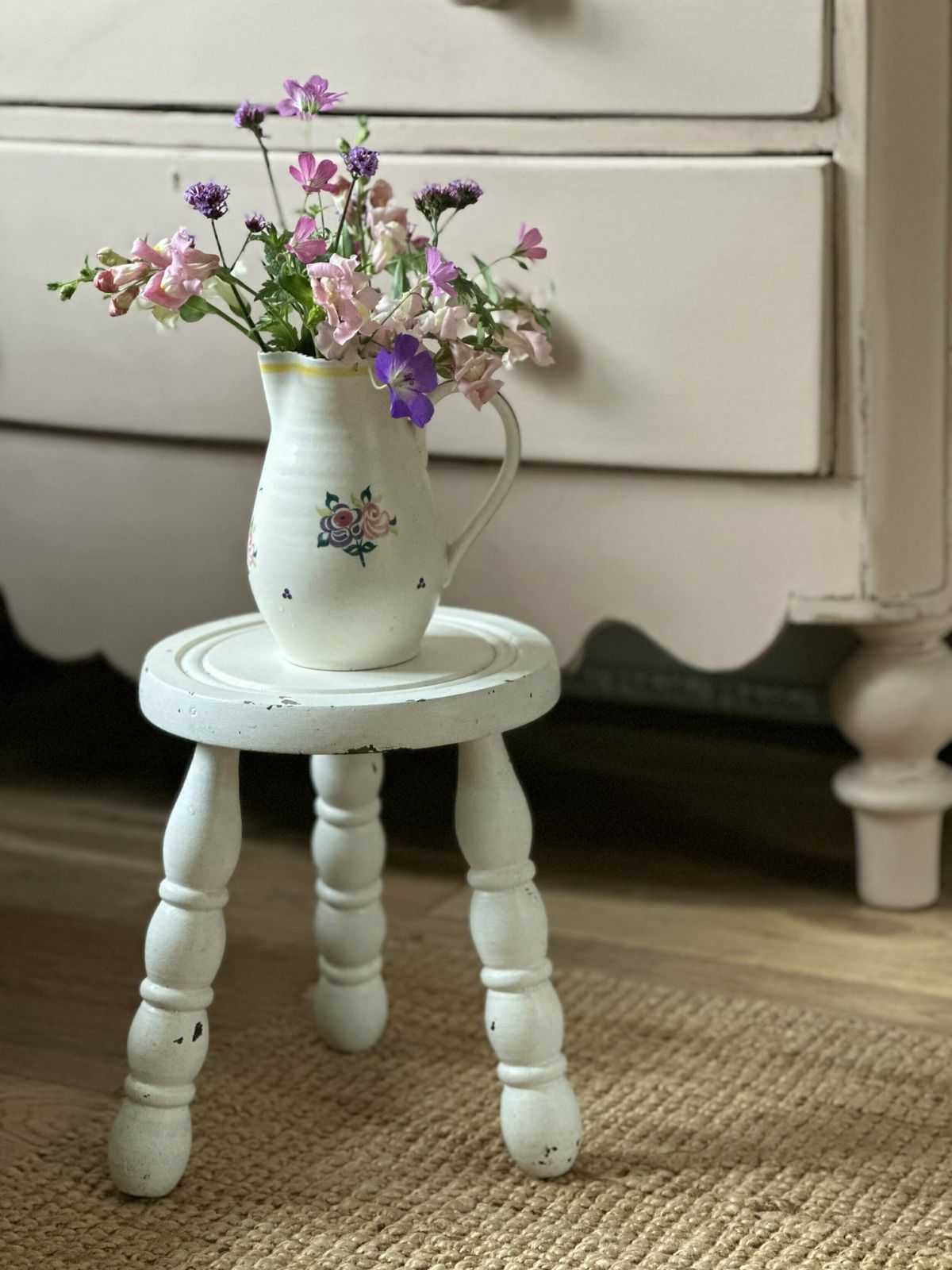 Pretty French Bobbin Stool, 1800s