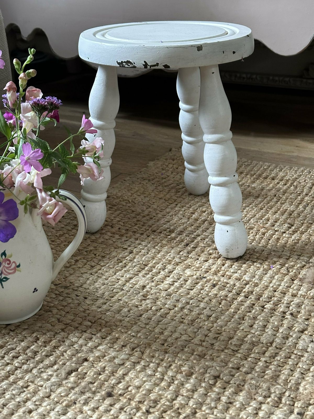 Pretty French Bobbin Stool, 1800s photo Furniture