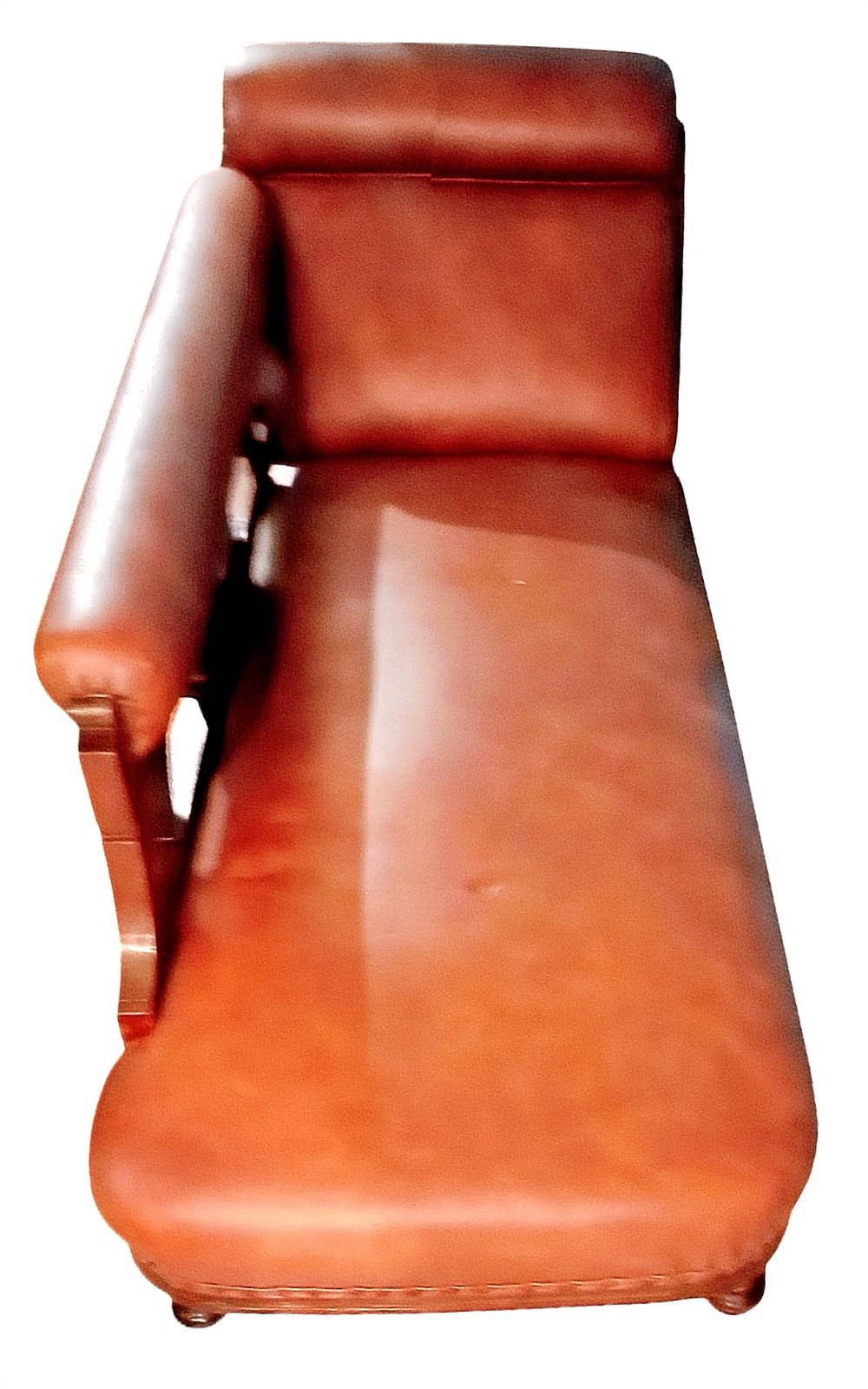 Victorian Style Cigar / Brown Genuine Leather Chaise/ Day Bed photo for sale