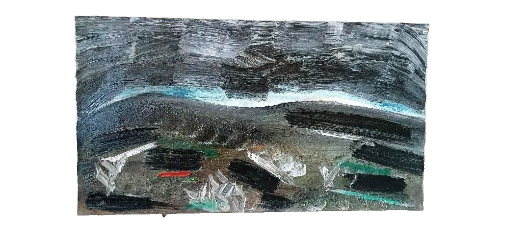 Abstract Painting Oil On Canvas Simone Ciani 80x50 Cm