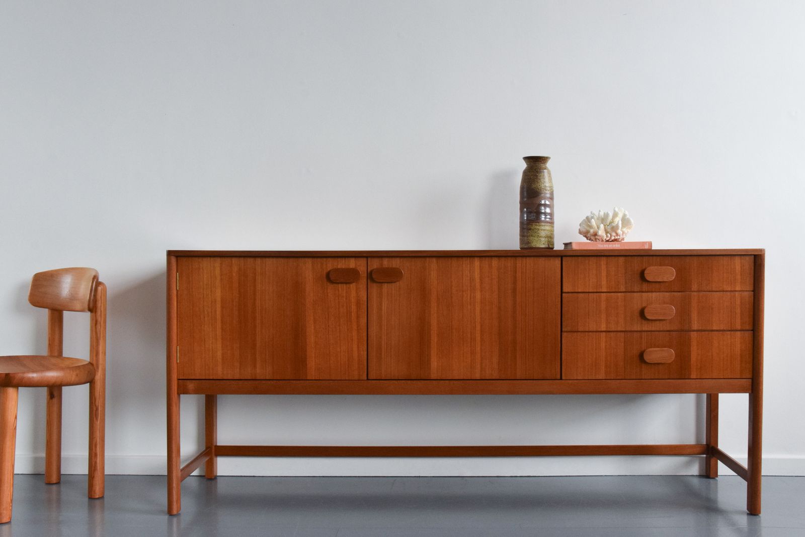 Vintage Tall Teak Sideboard, 1970s