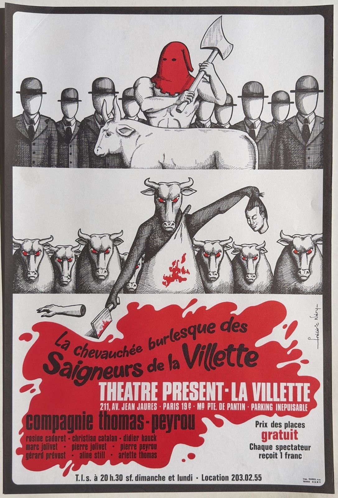 Theatre Poster Poster Poster Burlesque Riding Of The Bleedingers Of The Town 1973