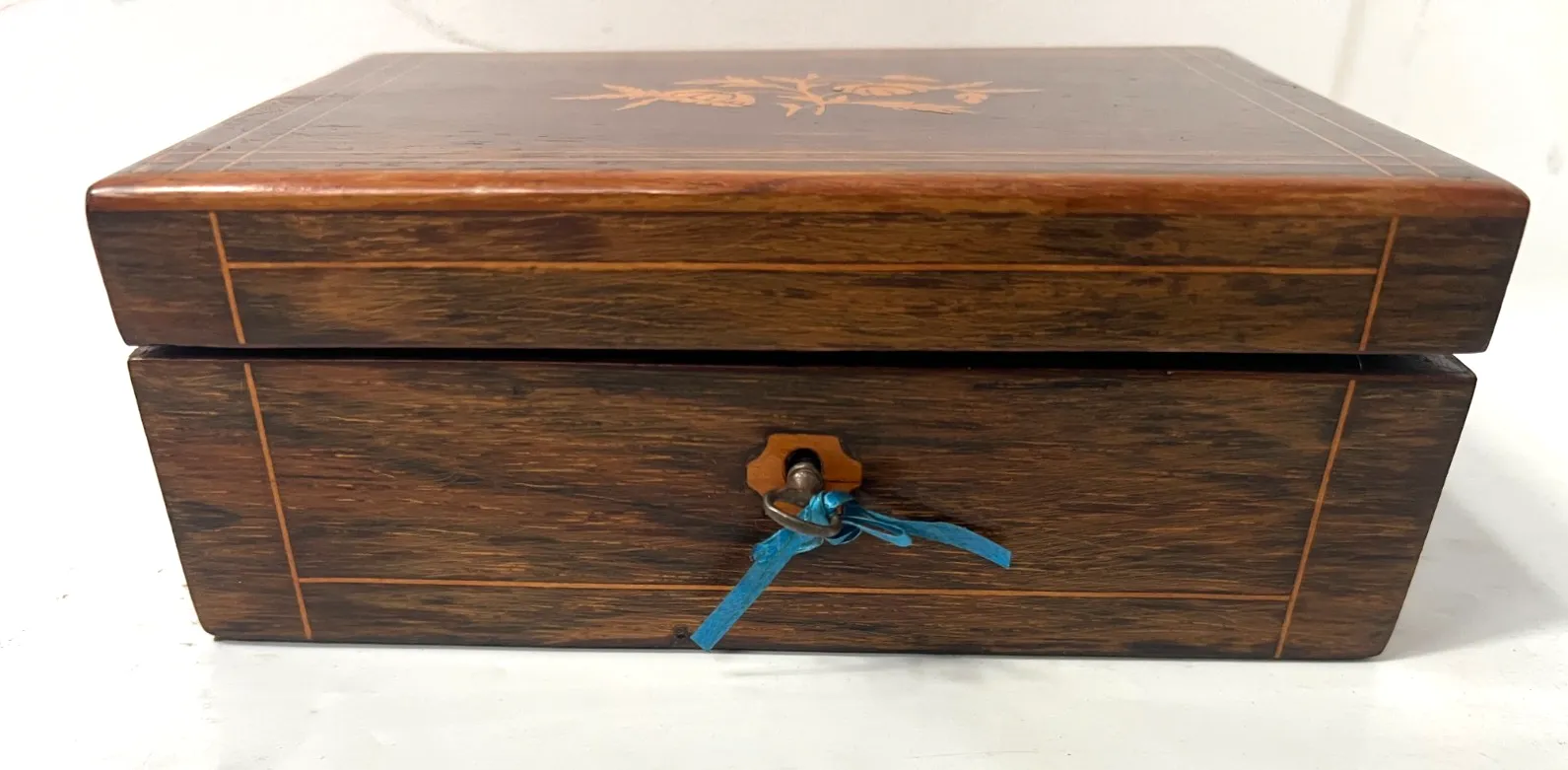 Napoleon III Mahogany And Light Wood Inlay Jewelry Box 20th Century photo 178.88