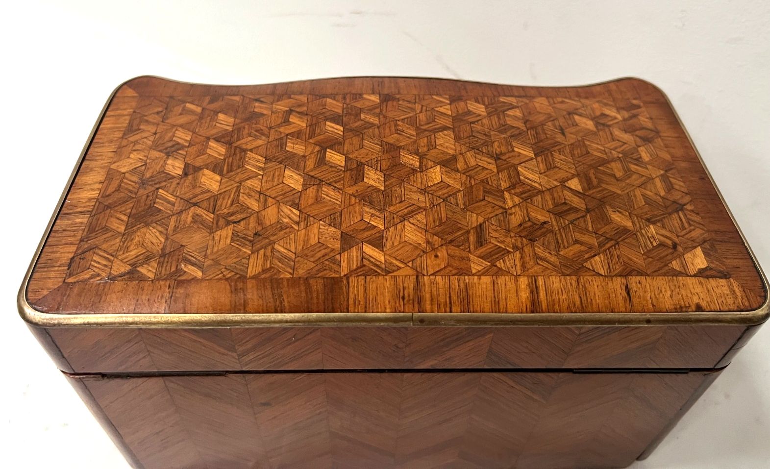 Napoleon Jewelry Box In Veneer Marquetry 19th Century photo vintage