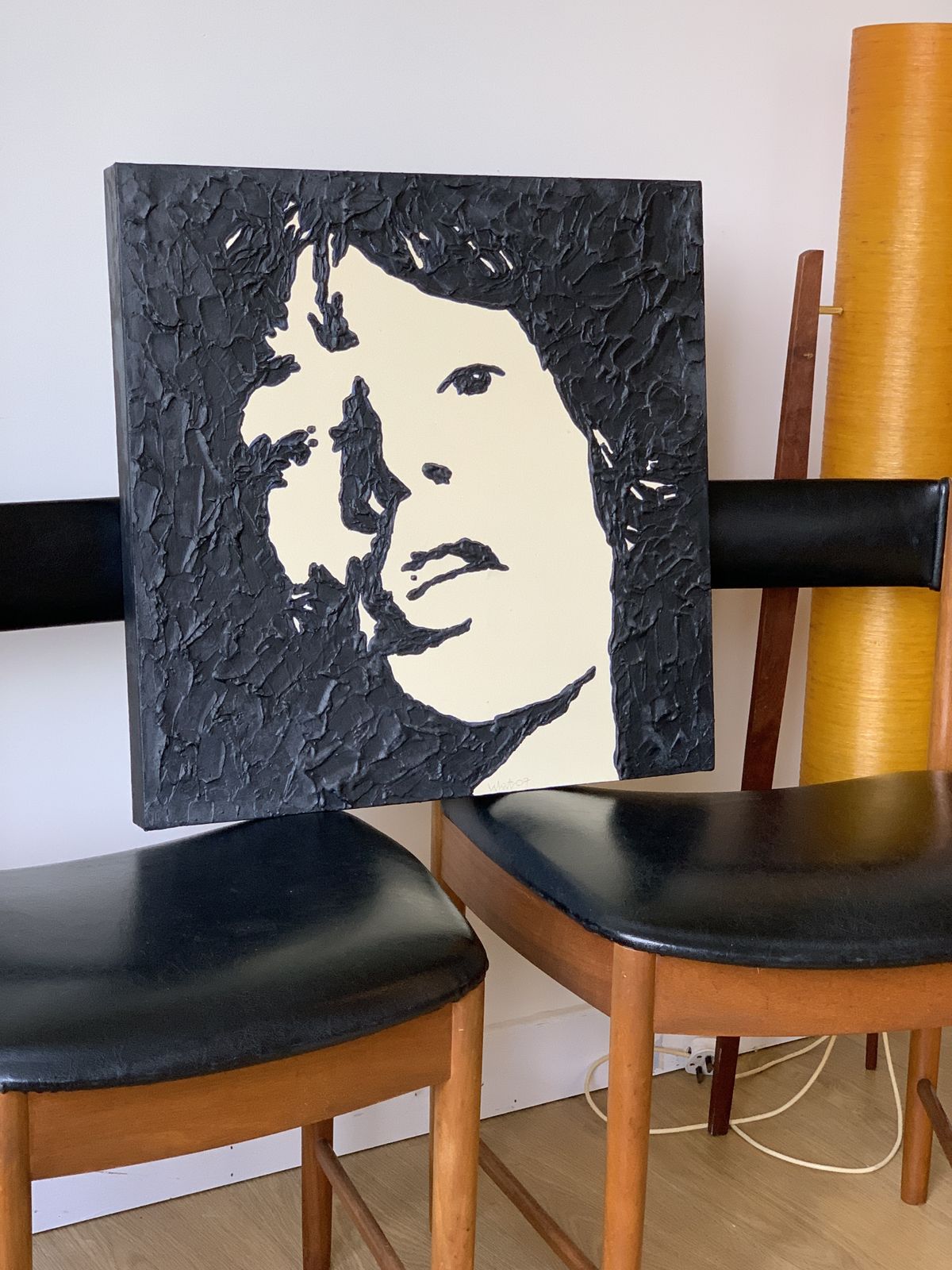 Impasto Silhouette Painting Of Mick Jagger By Mark Whitfield photo furniture