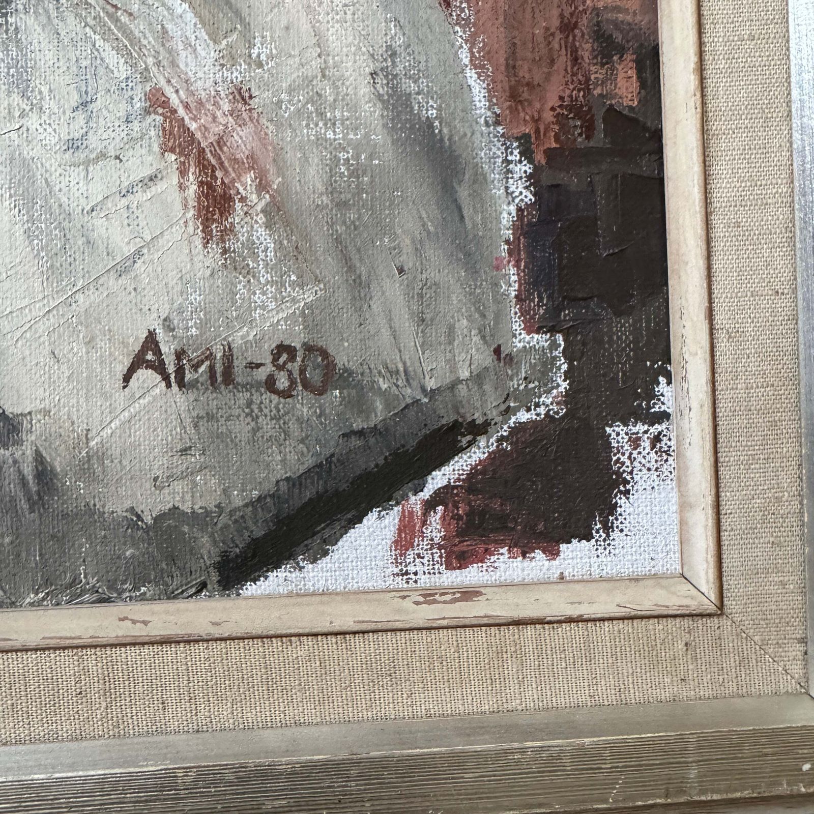 Arrangement In Earth Tones. Vintage Swedish Still Life Oil Painting. photo Art