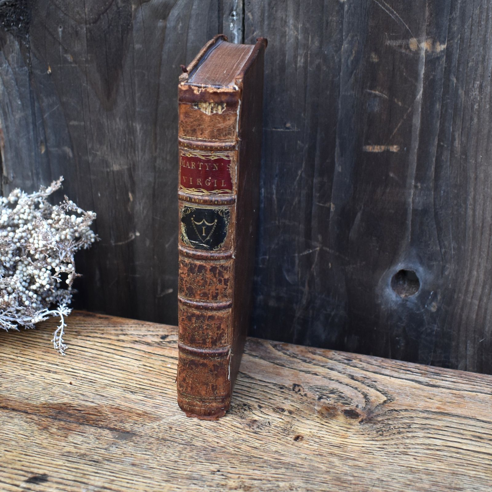 Antique 1749 The Bucolicks Of Virgil By John Martyn Owned By Cecil D. Wray Book photo furniture