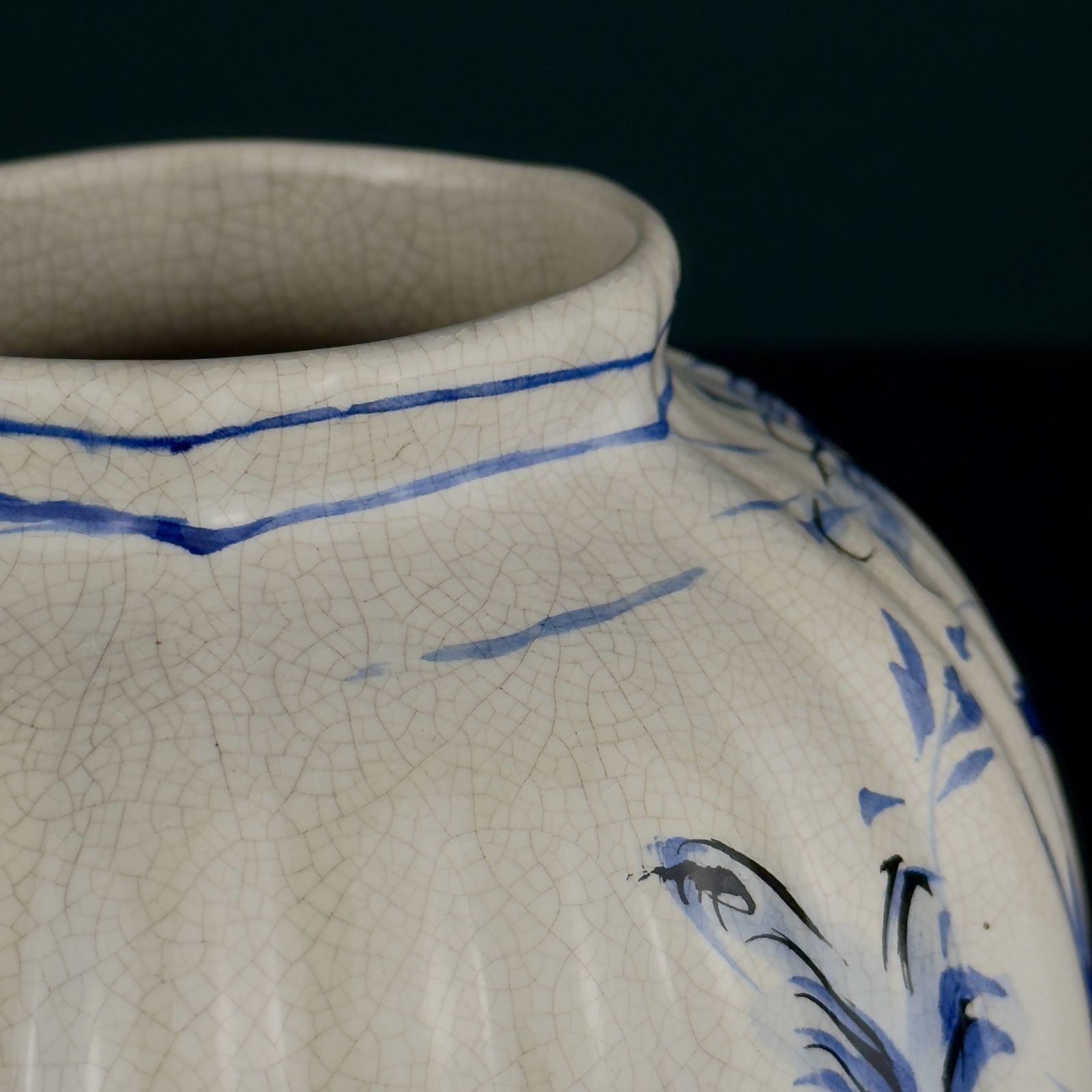 270.0 Vintage Blue Ceramic Vase By Bassano, Italy 1970s photo
