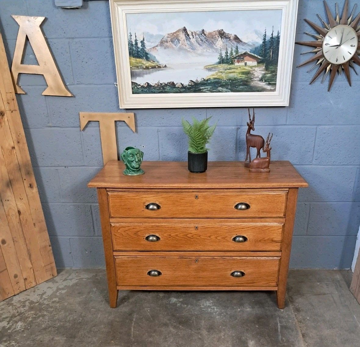 Oak Chest Of Drawers ~ Mid Century ~ Vintage ~ Delivery Available photo for sale