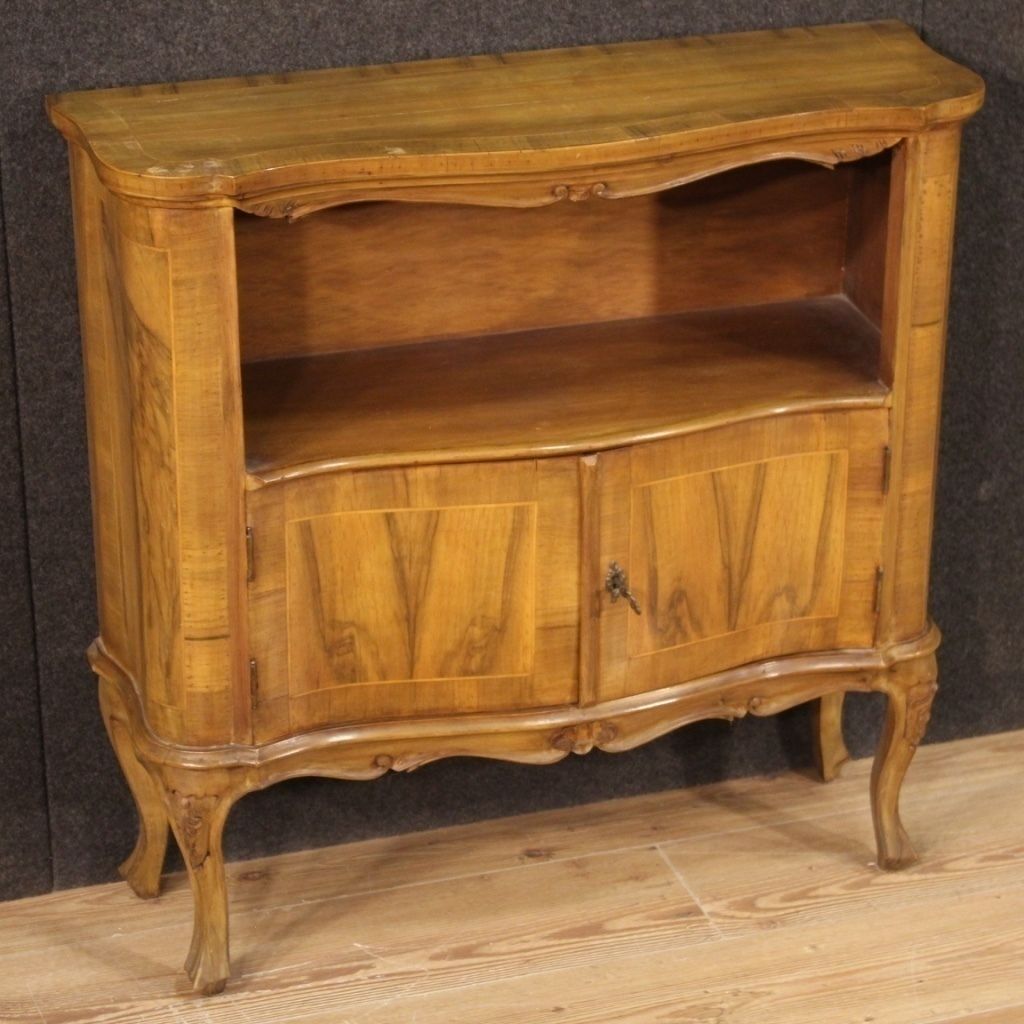 Venetian Sideboard Inlaid In Walnut, Burl, Beech And Maple