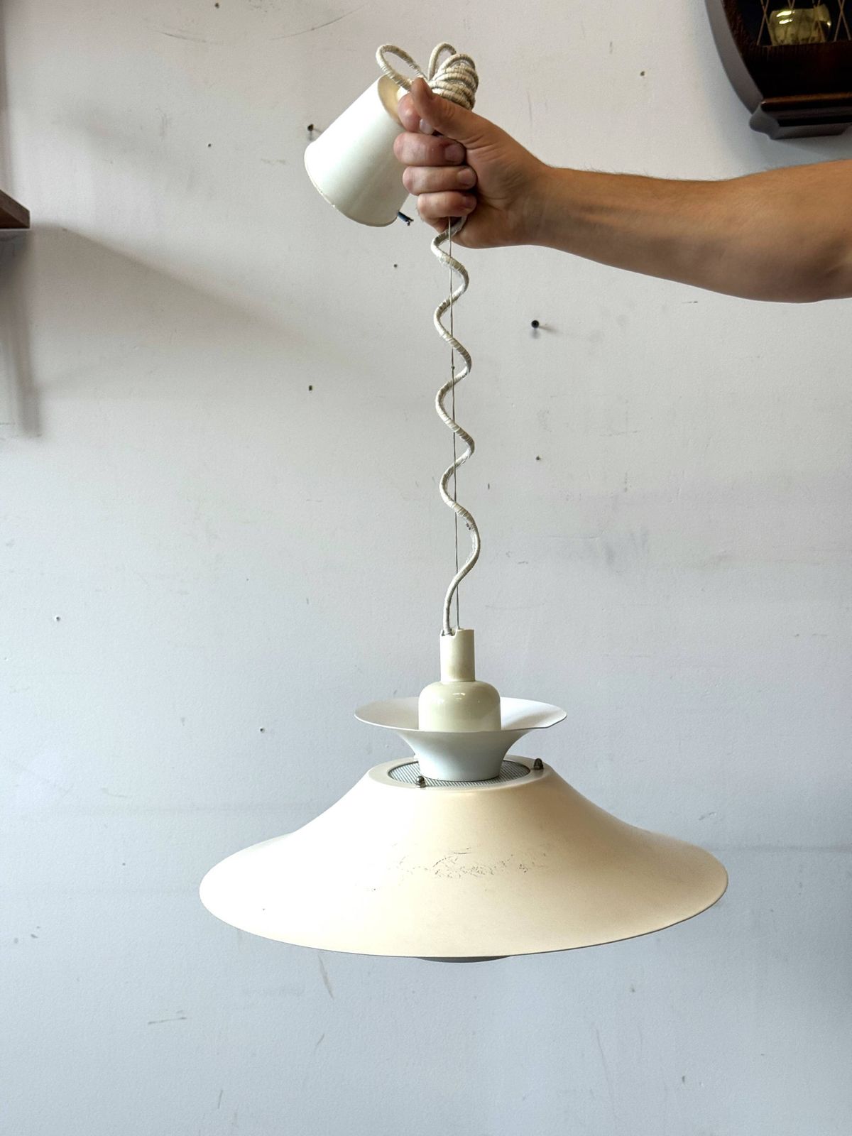 Adjustable Pendant Lamp, 1970s Sweden, Mid C, Vintage photo Lighting
